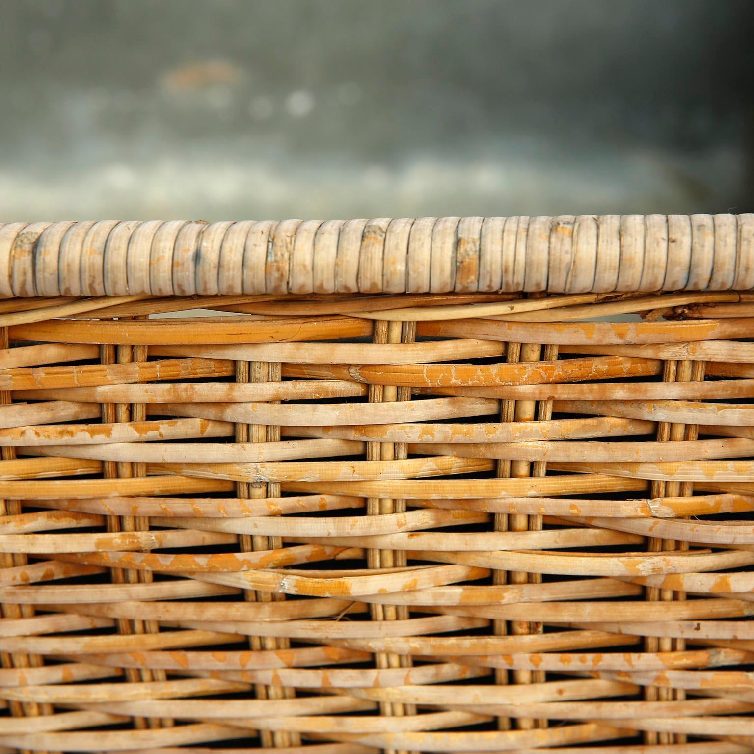 Carl Auböck Planter, Cane Wicker Black Metal, Austria, 1950s 3