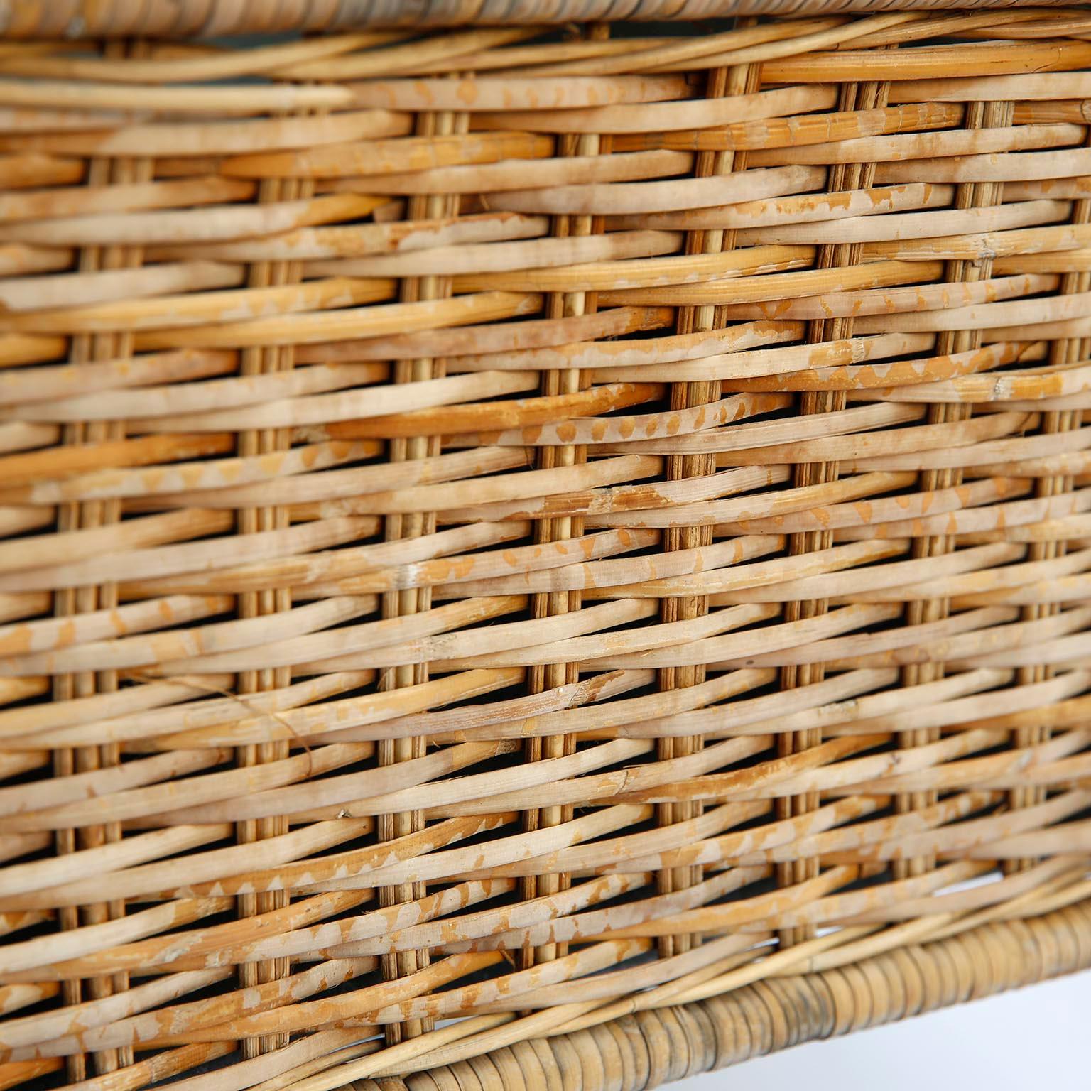 Carl Auböck Planter, Cane Wicker Black Metal, Austria, 1950s 2