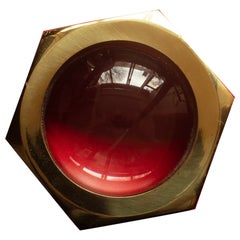 Carl Aubock, verre grossissant rare et poids de bureau. Vienne, années 1960.