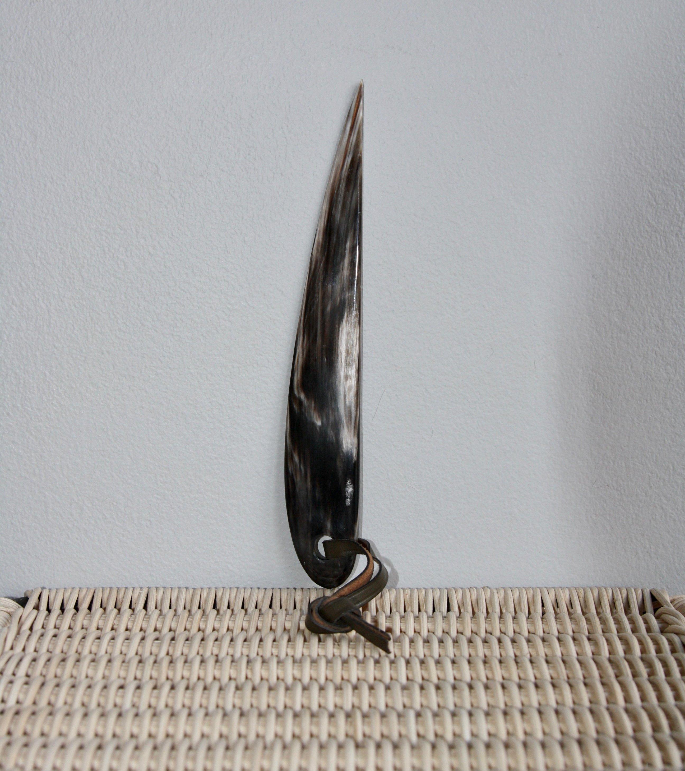 Carl Auböck Sculptural Horn Letter Opener with Leather Strap 6