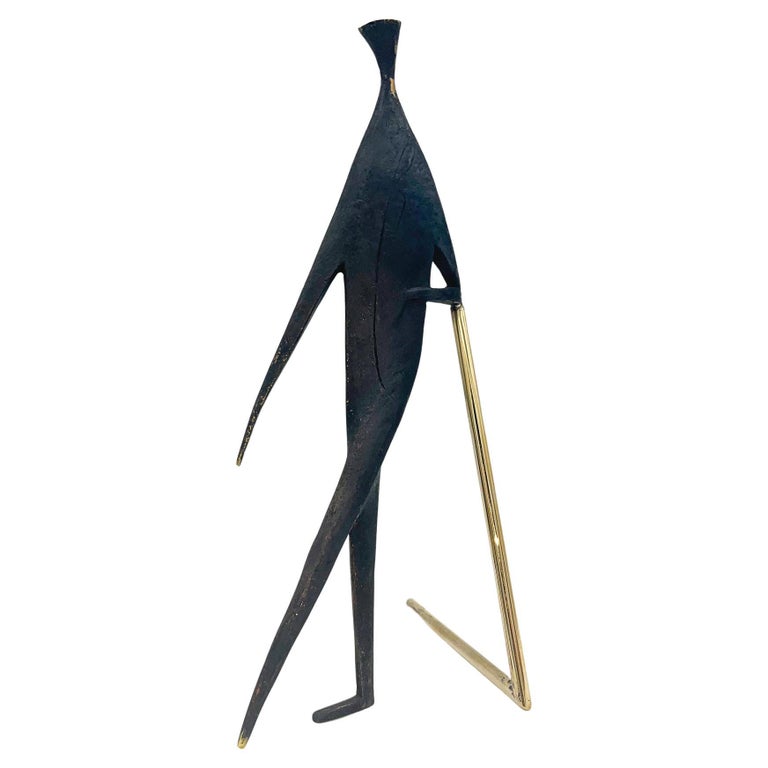  Carl Aubock Sculpture "Man With Stick" 4060 For Sale