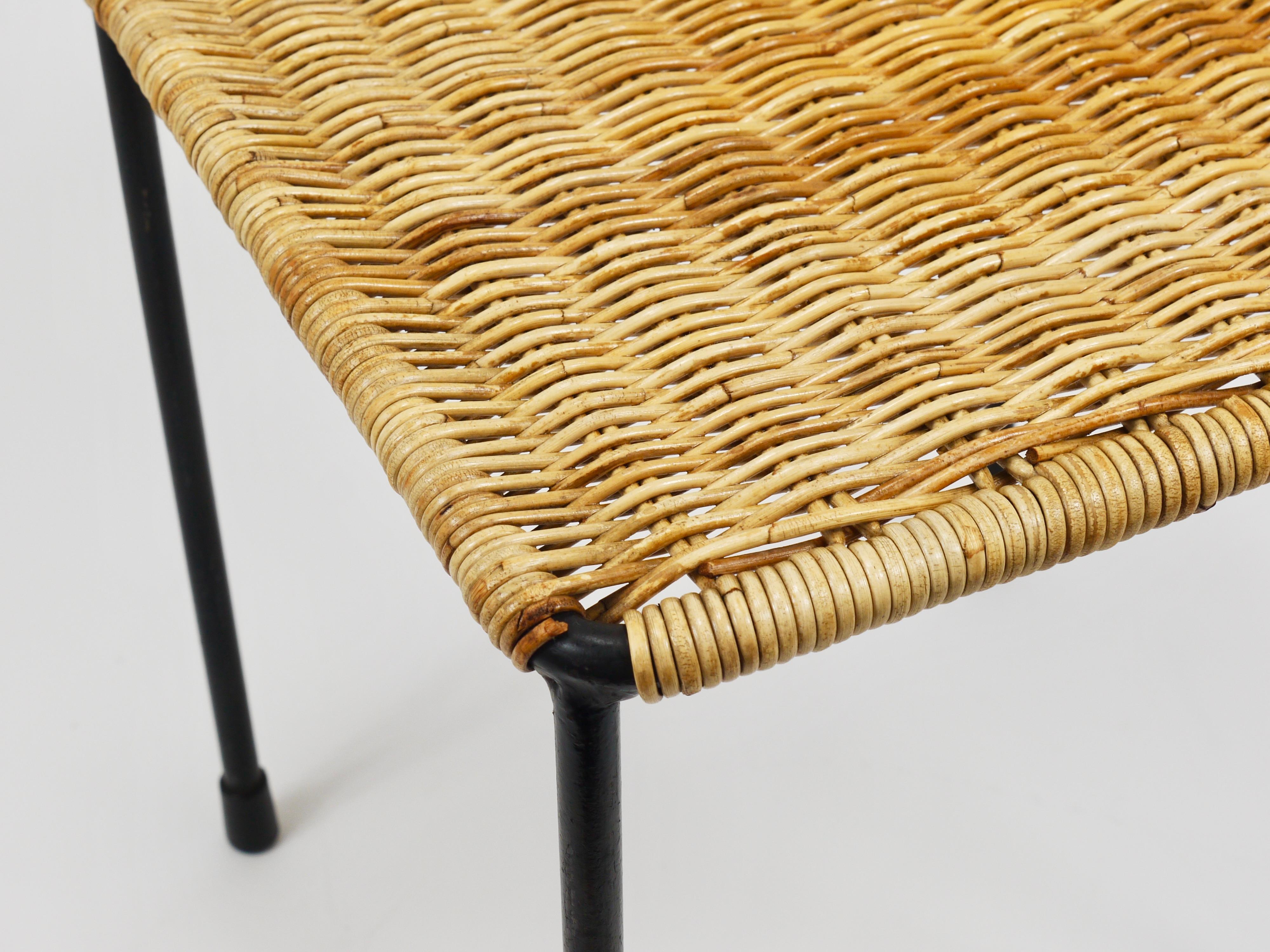 Carl Aubock Side Table, Stool, Flower  Stand, Rattan, Wicker, Austria, 1950s 8