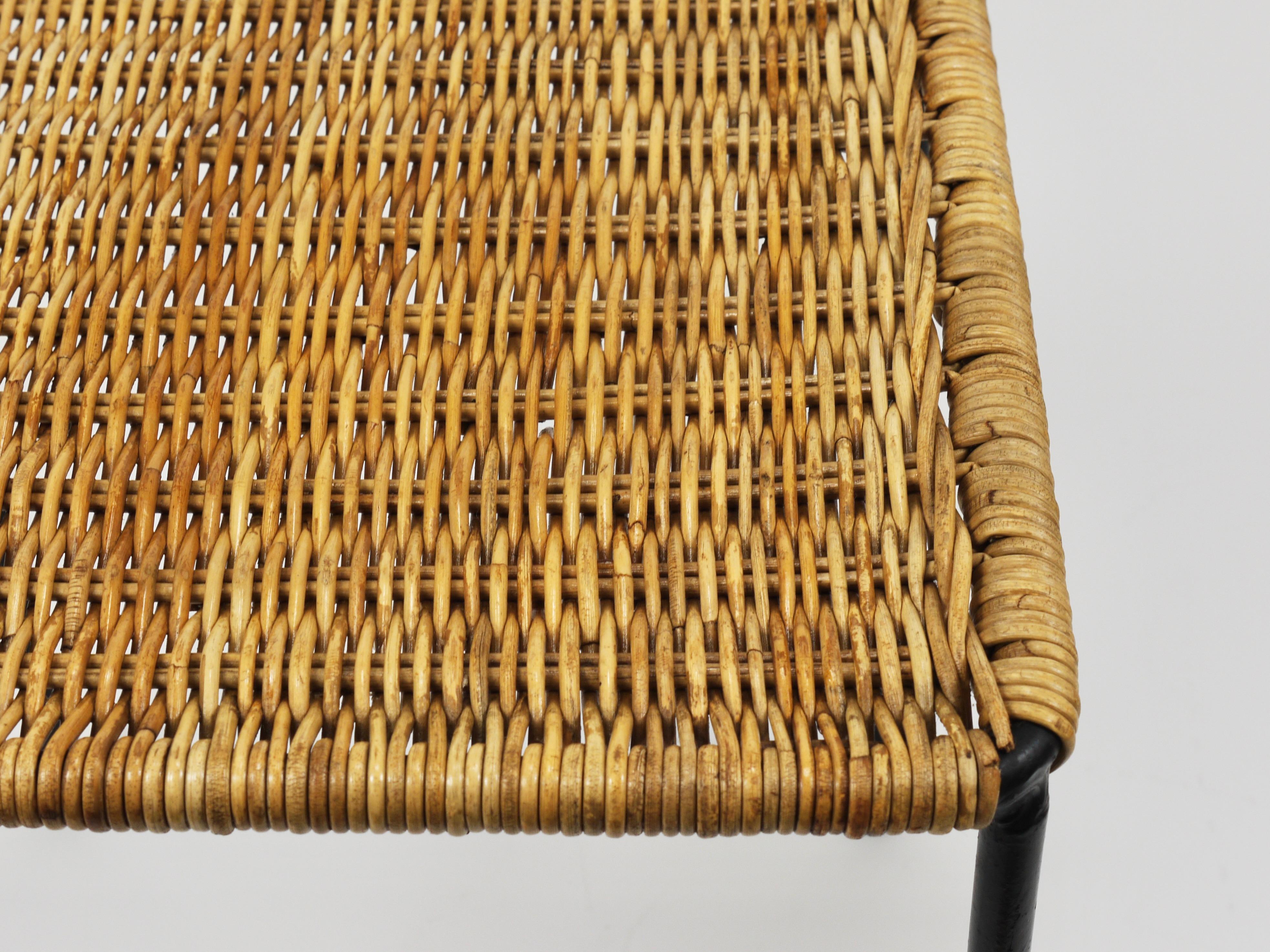 Carl Aubock Side Table, Stool, Flower  Stand, Rattan, Wicker, Austria, 1950s 9