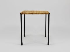 Carl Aubock Side Table, Stool, Flower  Stand, Rattan, Wicker, Austria, 1950s