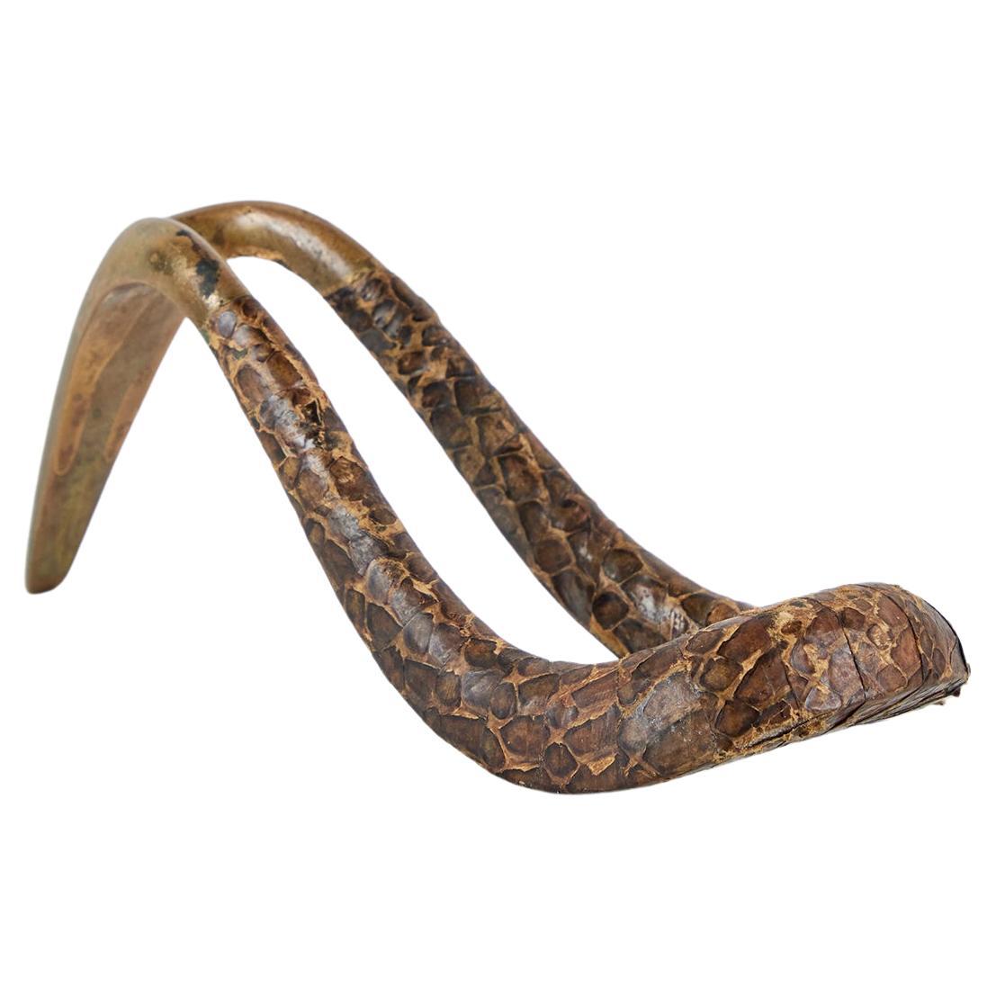 Carl Auböck Snakeskin Wrapped Brass Pipe Stand For Sale