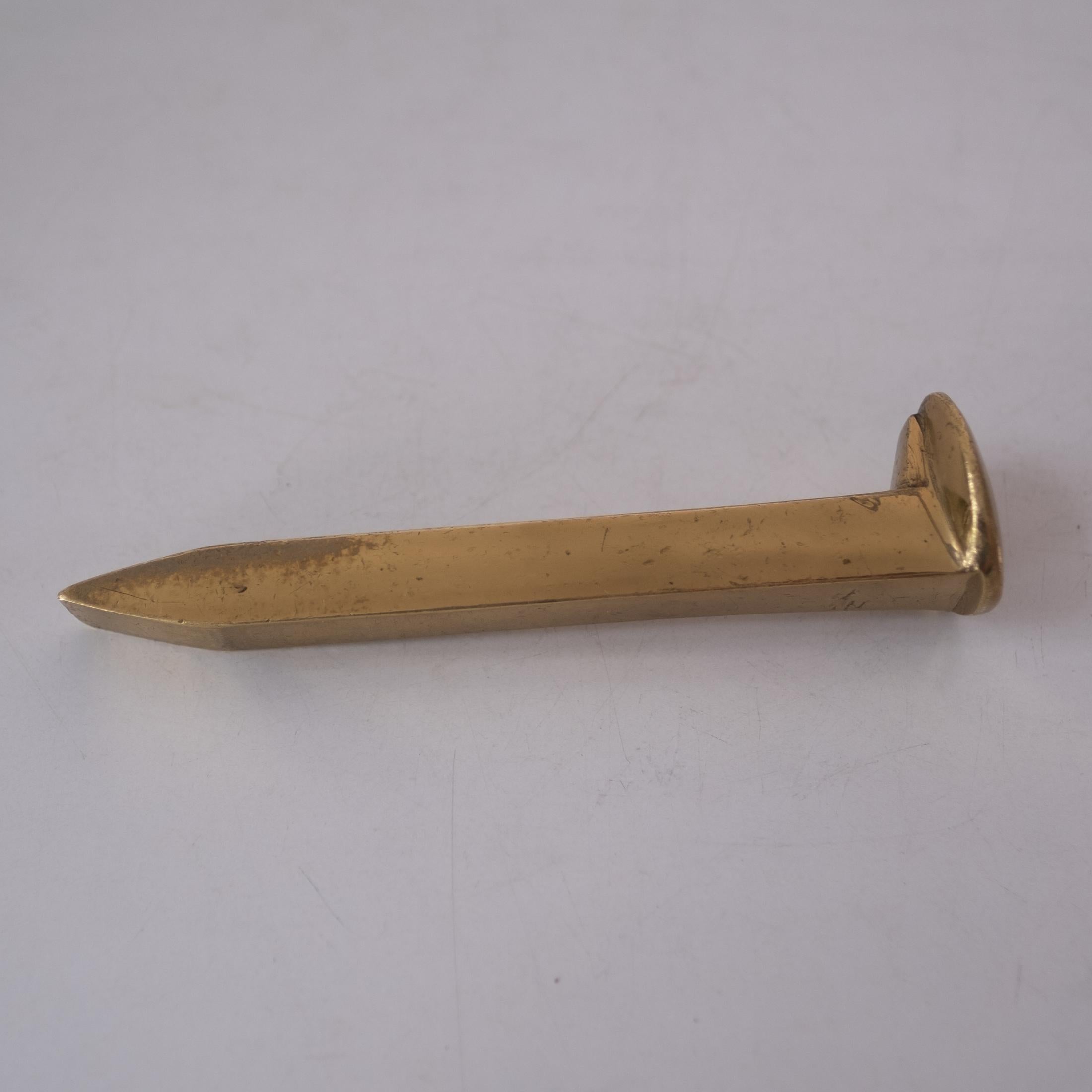 Carl Auböck Solid Bronze Railroad Spike In Good Condition In San Diego, CA