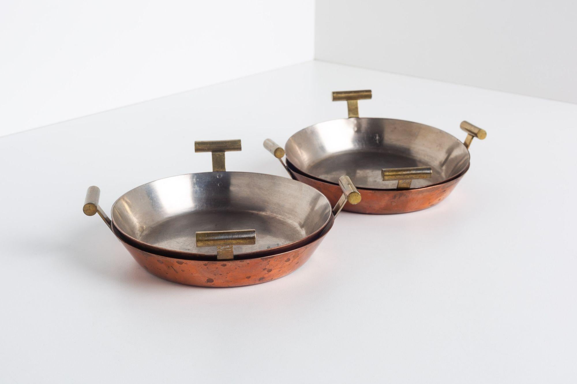 Carl Aubock Steel and Copper Egg Pans, Set of Four For Sale 4
