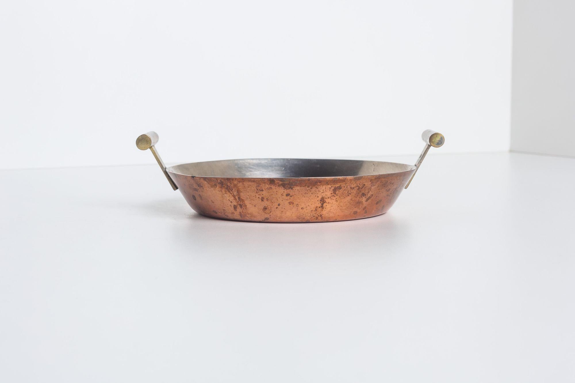 Mid-20th Century Carl Aubock Steel and Copper Egg Pans, Set of Four For Sale