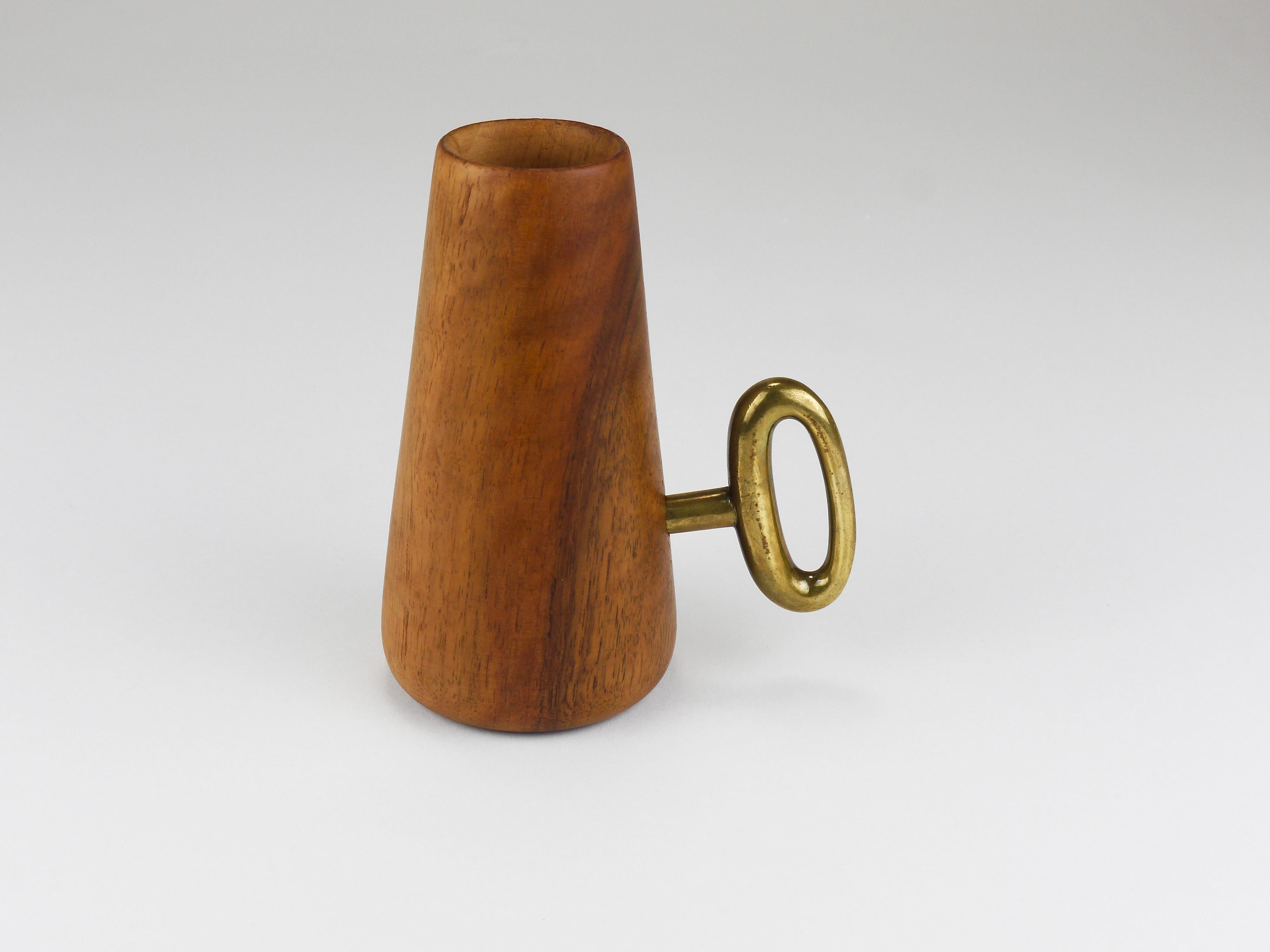Carl Auböck Strohhalmhalter & Korkenzieher, Nussbaum & Messing, Österreich, Mitte des Jahrhunderts, 1950 im Angebot 8