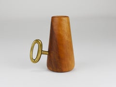 Carl Auböck Straw Holder & Corkscrew, Walnut & Brass, Mid-Century Austria, 1950
