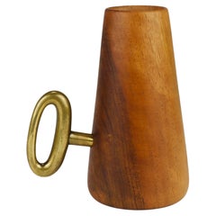 Carl Auböck Straw Holder & Corkscrew, Walnut & Brass, Mid-Century Austria, 1950