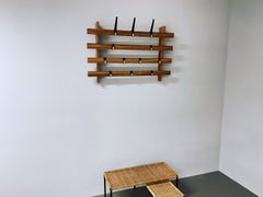 Carl Auböck Style Midcentury Wall Coat Rack and Twelve Hooks, 1950s, Austria