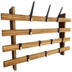 Carl Auböck Style Midcentury Wall Coat Rack and Twelve Hooks, 1950s, Austria