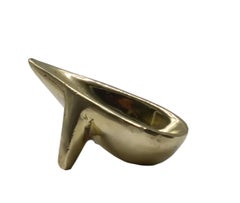Carl Aubock Style Brass Pipe Holder, Italy 1950s