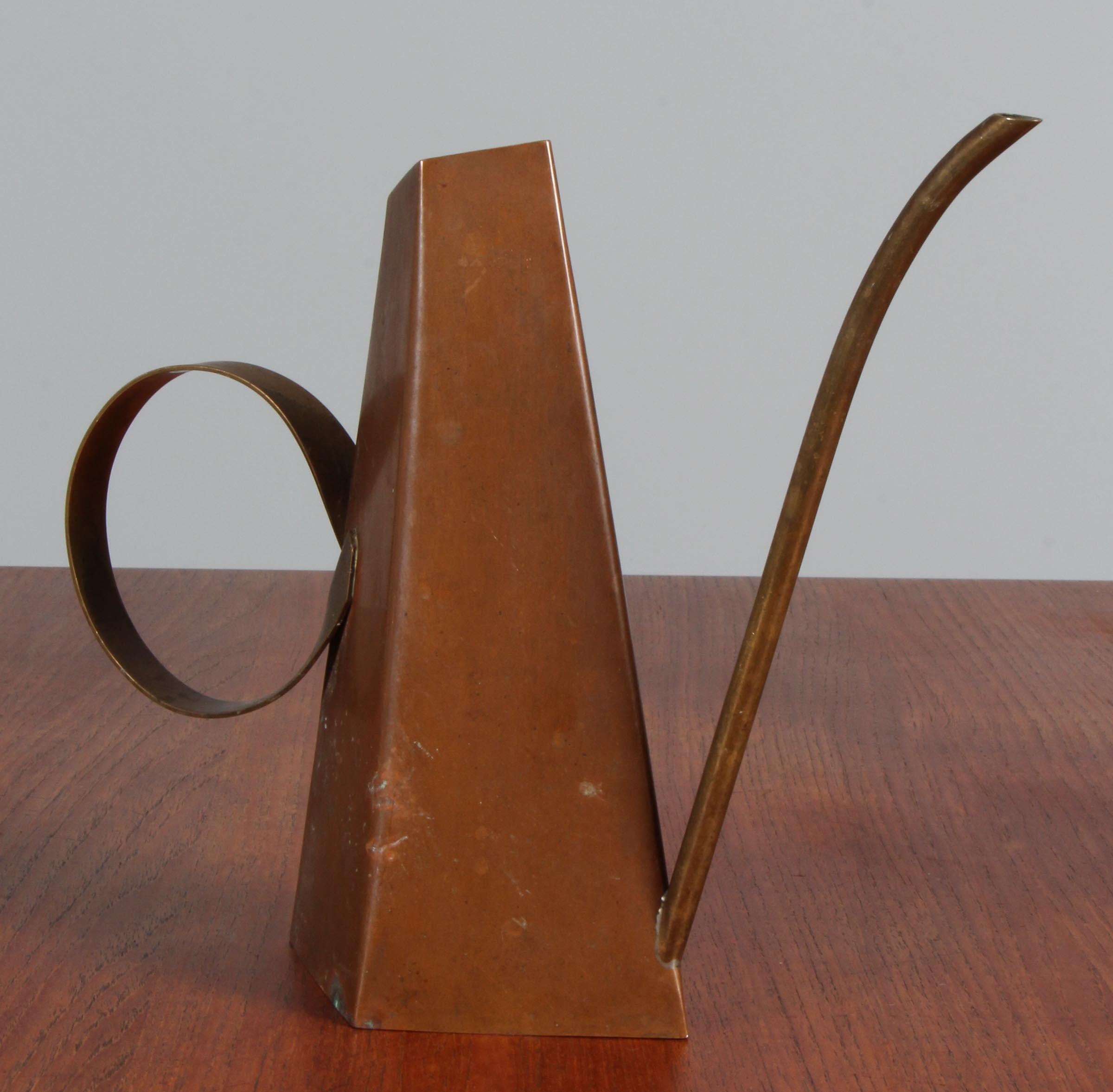 Austrian Carl Auböck style Watering Can in Copper and Brass