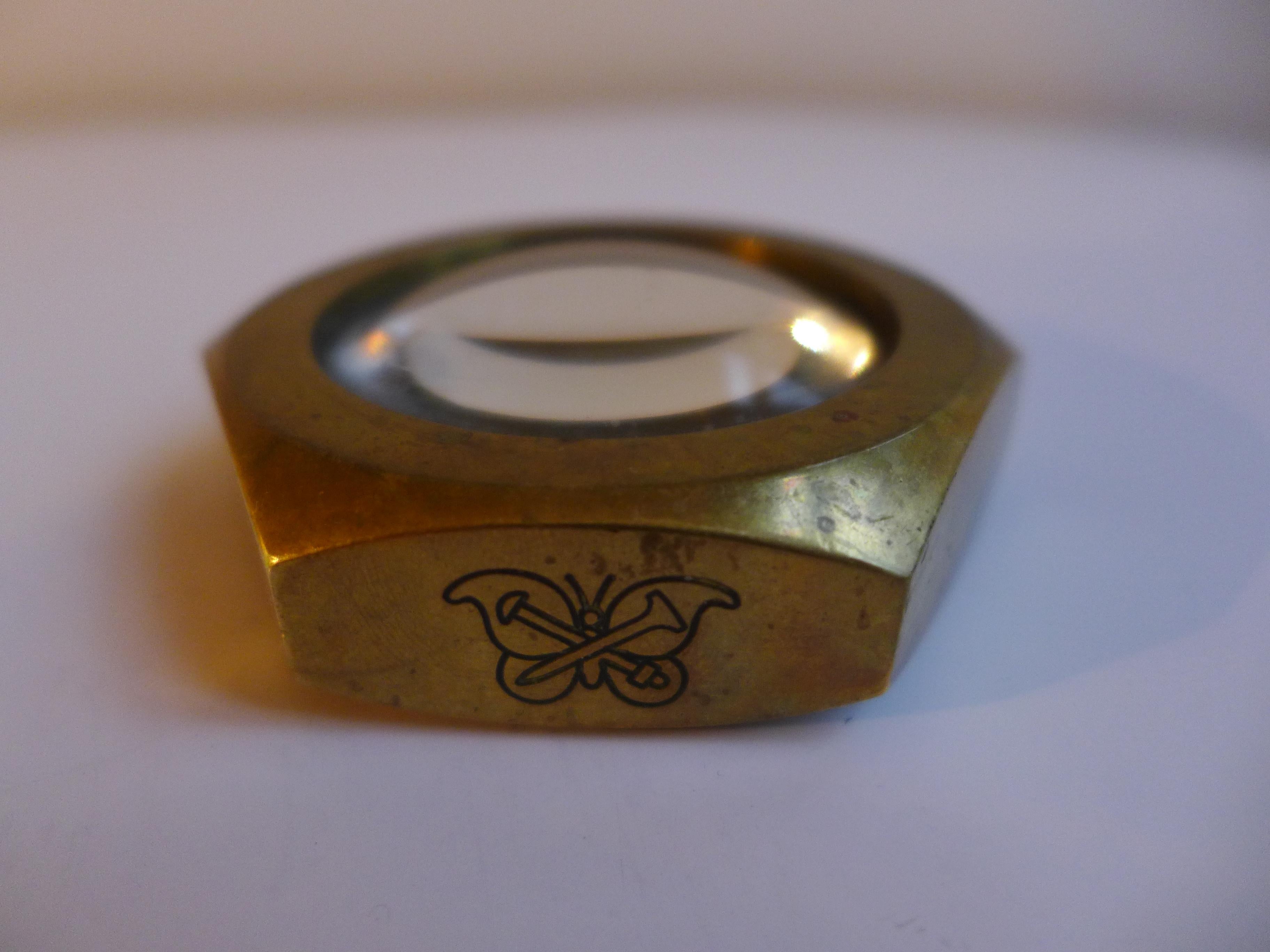 Carl Aubock Table Magnifier 1950 Austria (Moderne der Mitte des Jahrhunderts) im Angebot