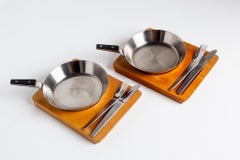 Carl Aubock Tableware Service Tray and Skillet for Two with Amboss 2060