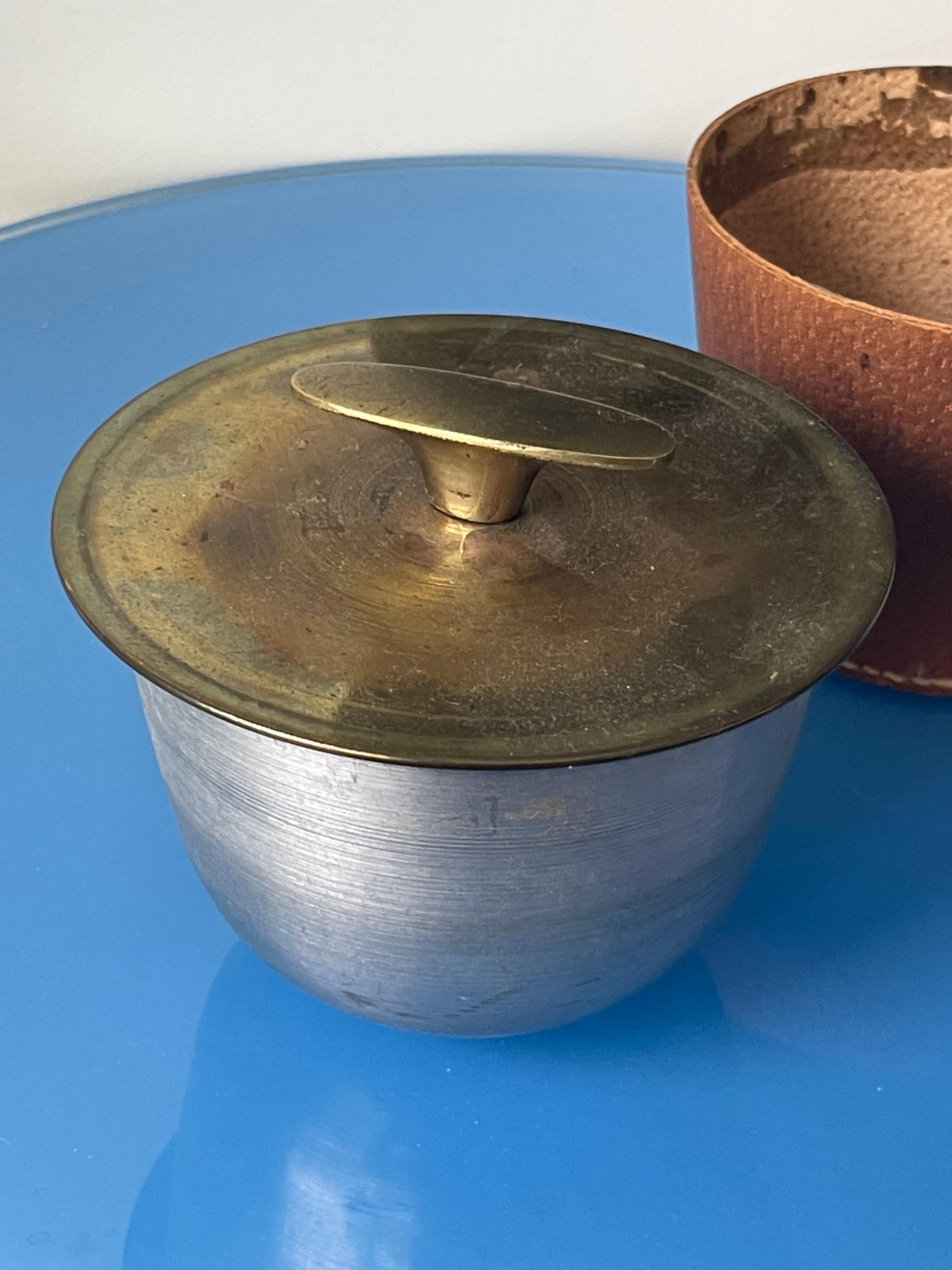 Mid-20th Century Carl Aubock Tobacco Tin Lidded Bowl Model 3617