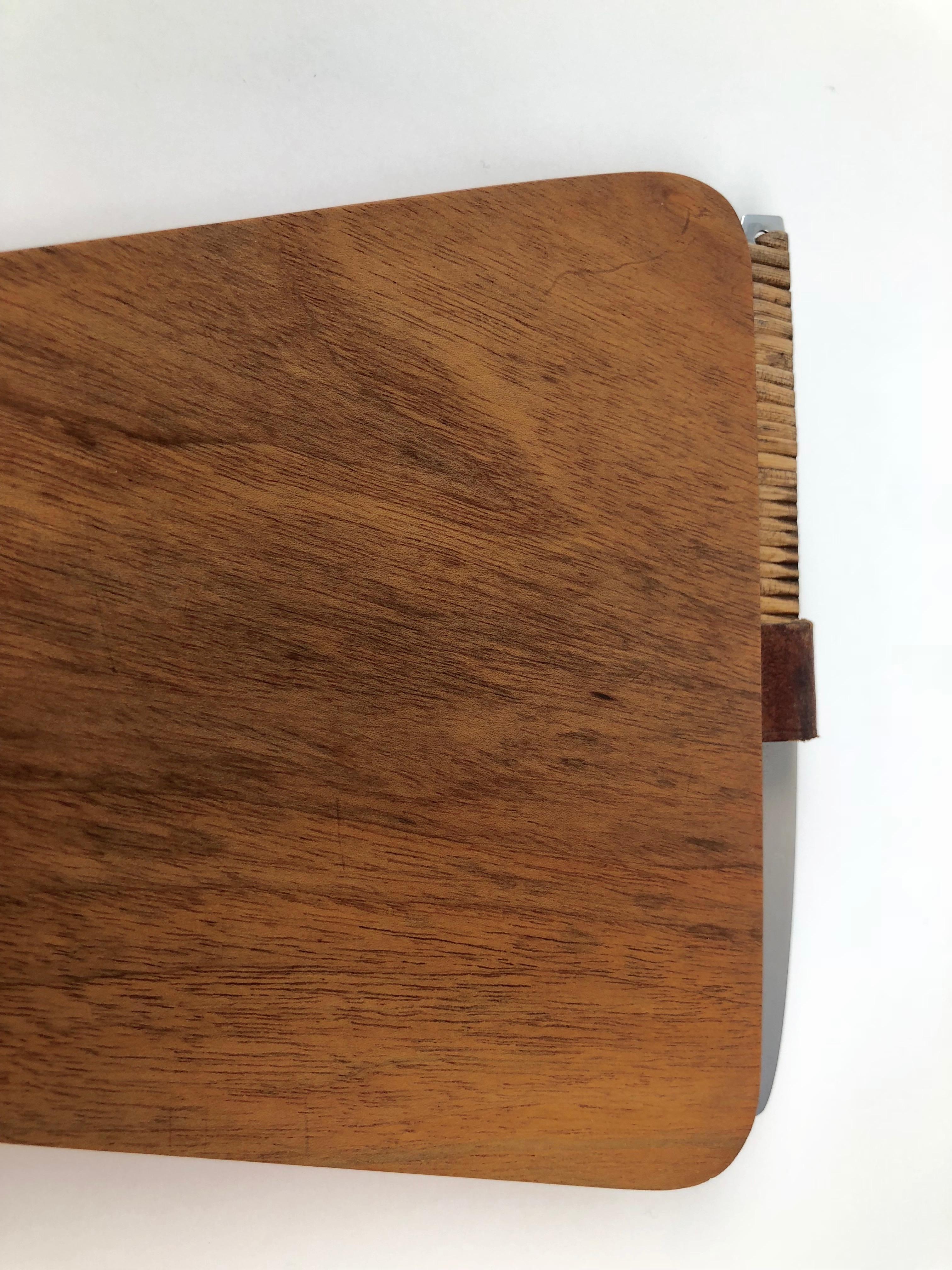 Mid-Century Modern Carl Auböck Triangular Walnut Cutting Board with Amboss Knife For Sale