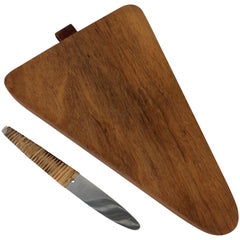 Carl Auböck Triangular Walnut Cutting Board with Amboss Knife
