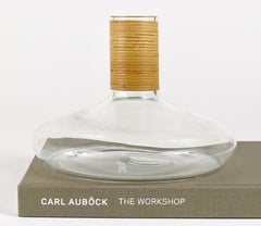 Carl Aubock Vase or Decanter with Wicker Top, Midcentury, Austria, 1950s