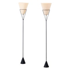 Mid century floor lamps inspired by the design of Carl Auböck 