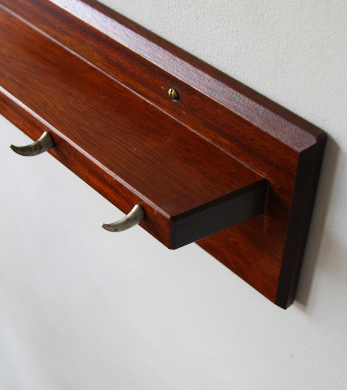 Mid-Century Modern Carl Auböck Wall Mountable Rack of Hooks