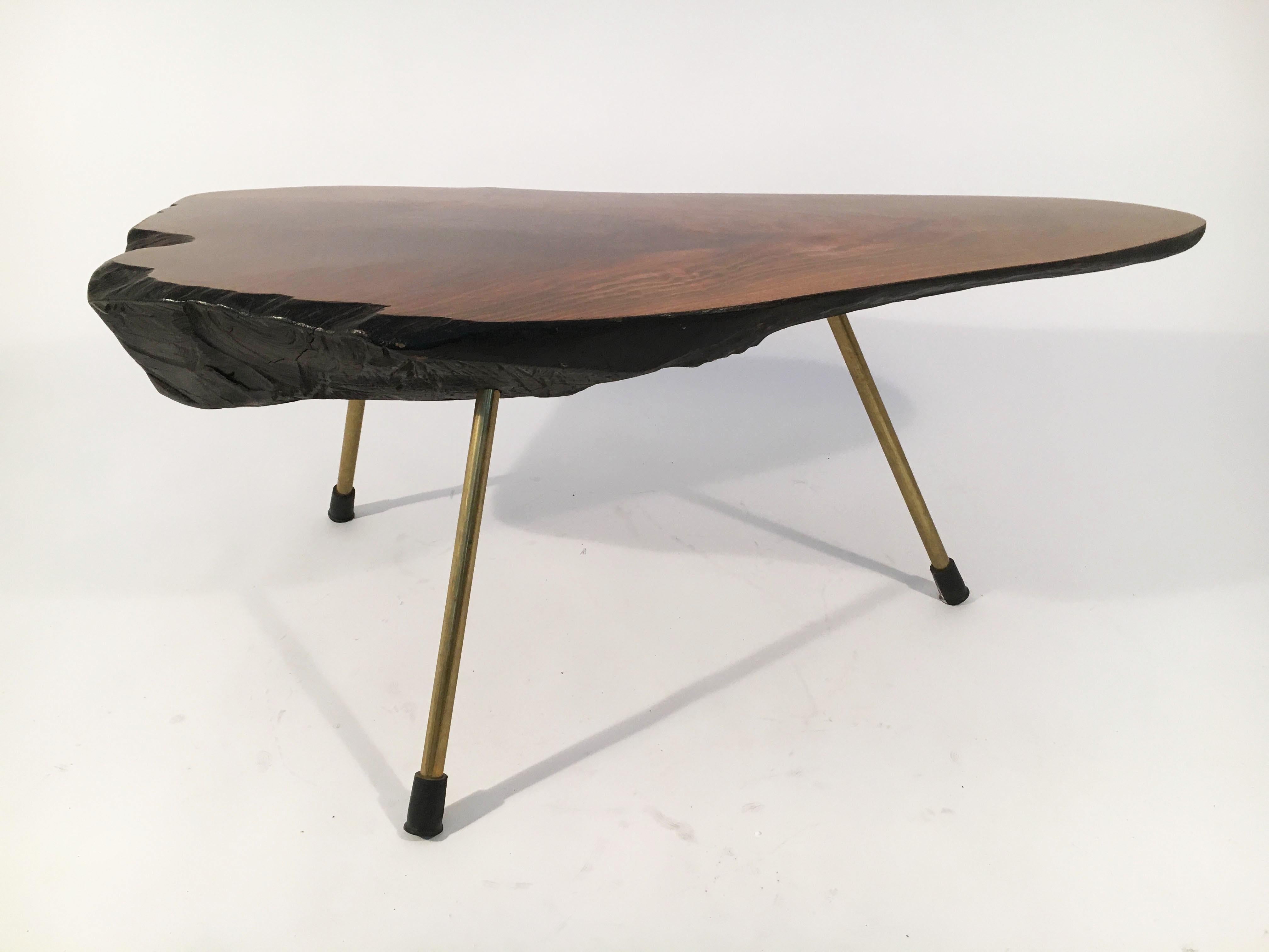 Mid-Century Modern Carl Auböck Walnut Tree Trunk Table, Austria, 1950s For Sale