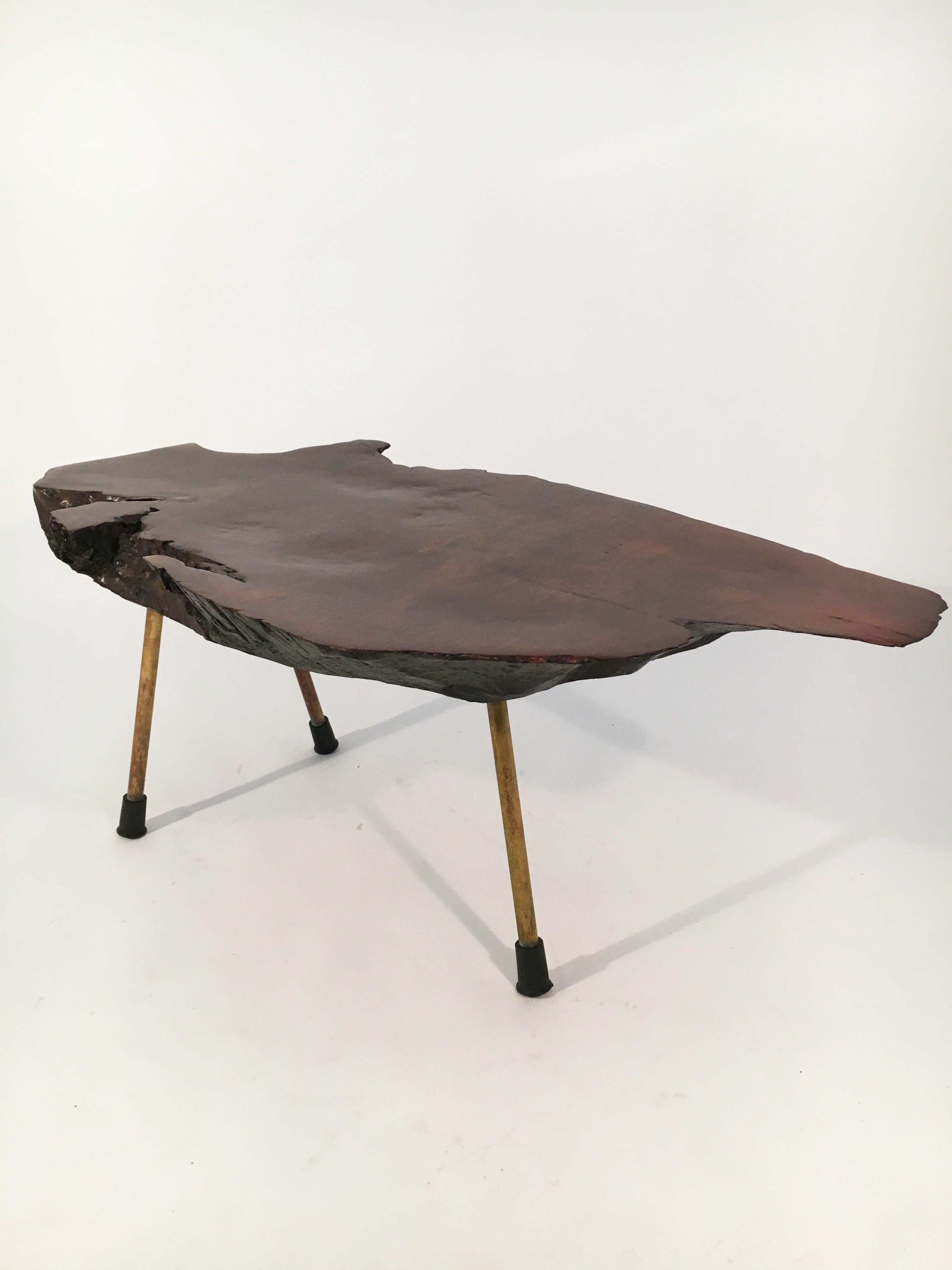 Austrian Carl Auböck Walnut Tree Trunk Table, Austria, 1950s For Sale