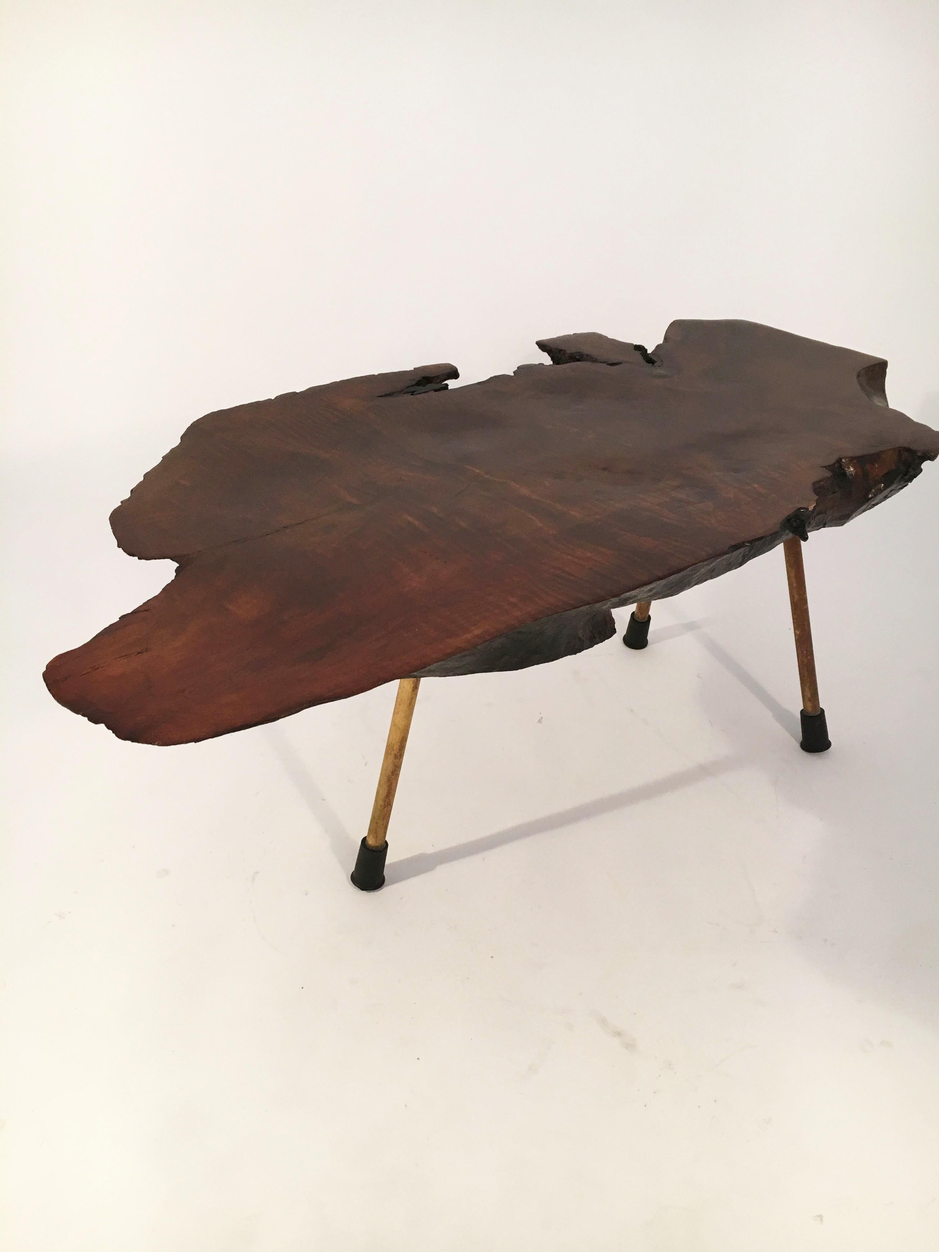 20th Century Carl Auböck Walnut Tree Trunk Table, Austria, 1950s For Sale