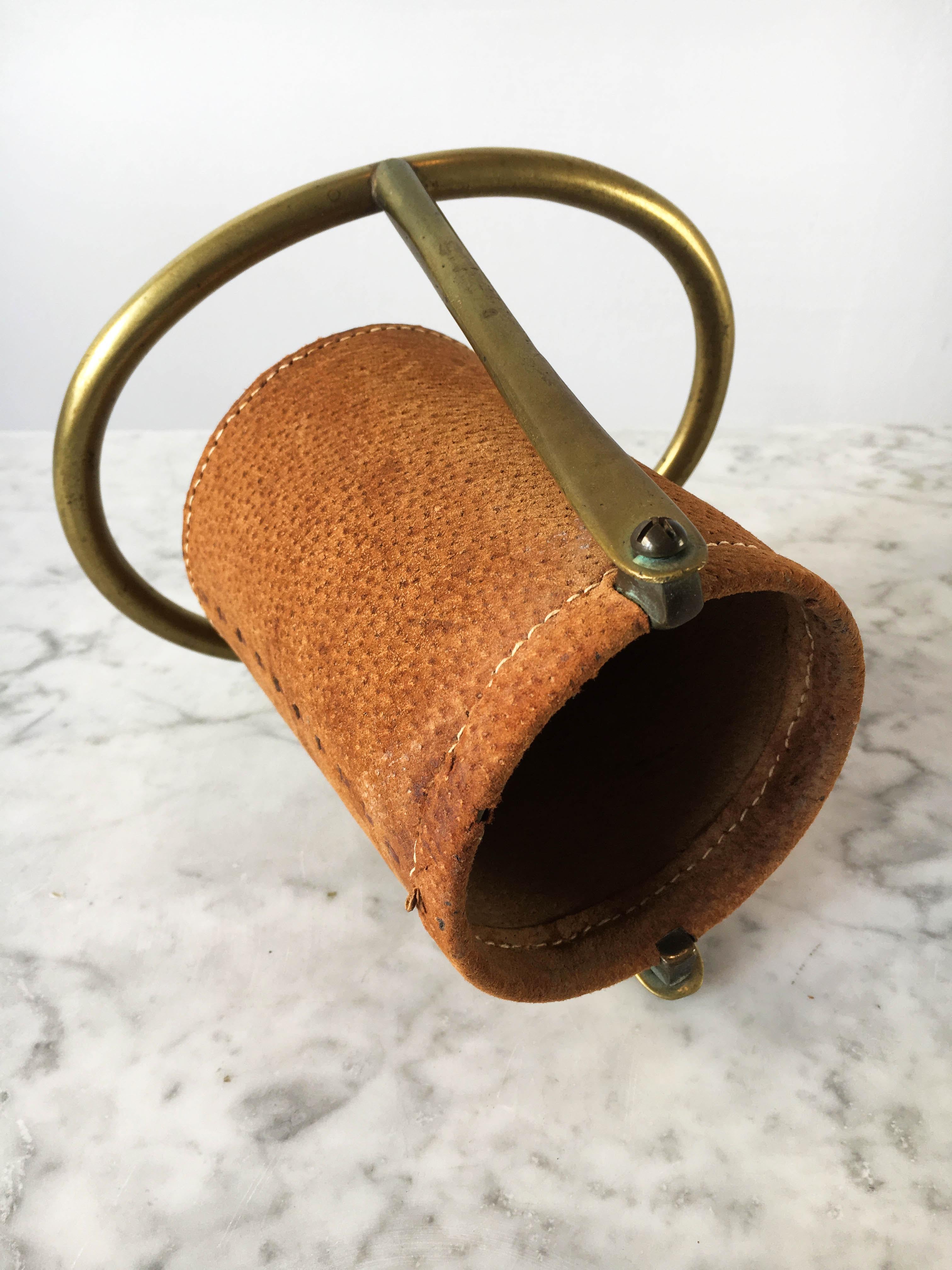 Brass Carl Auböck II Vintage Wine Caddy, Model '5018', Austria 1950s