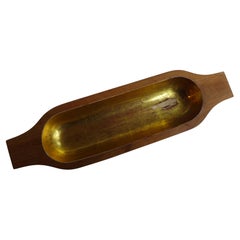 Carl Aubock Wooden Bowl Goldplated from 1950