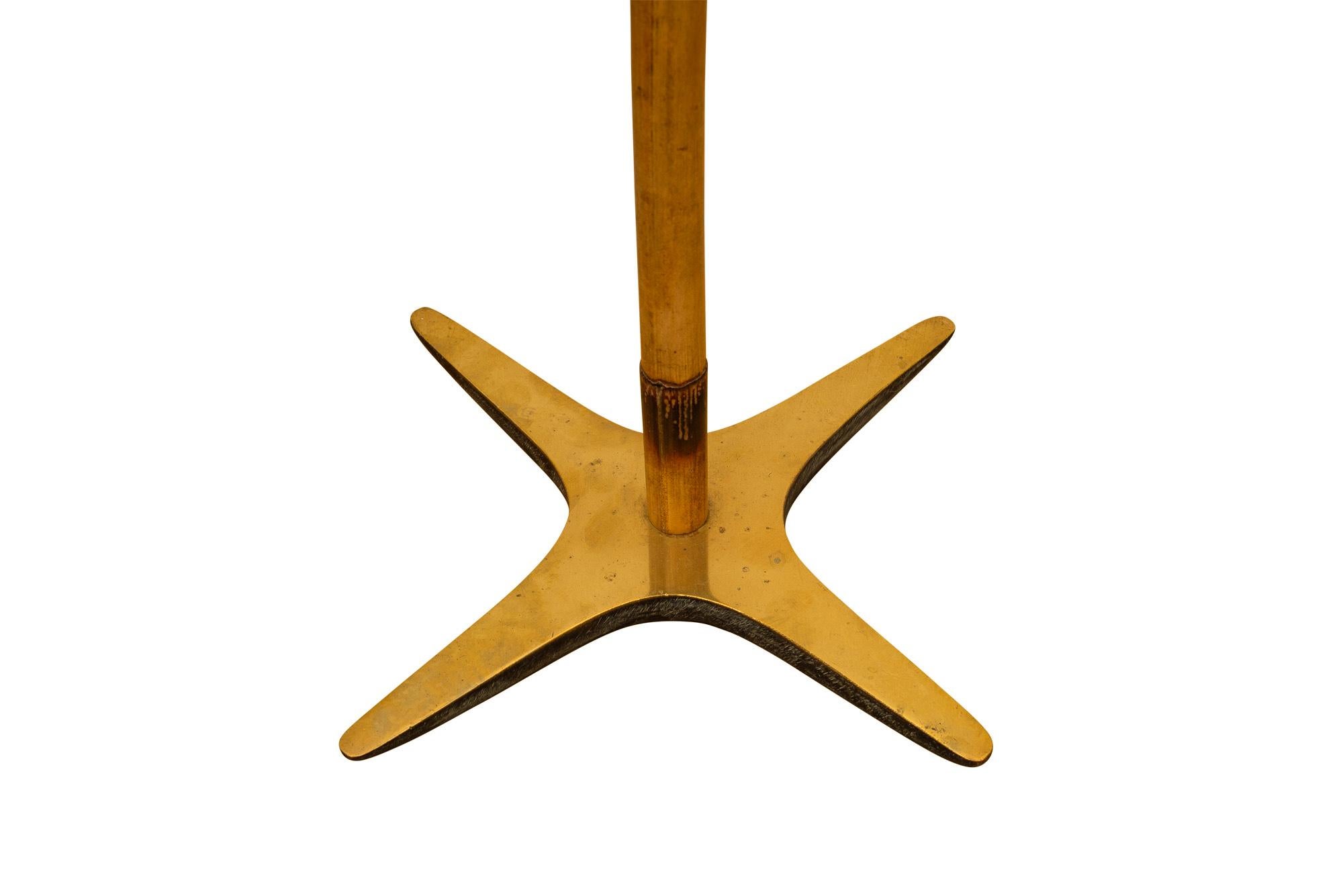 Mid-20th Century Carl Auböck „X“ Floor Lamp Model No. 3740 circa 1940 Brass Bamboo Midcentury For Sale