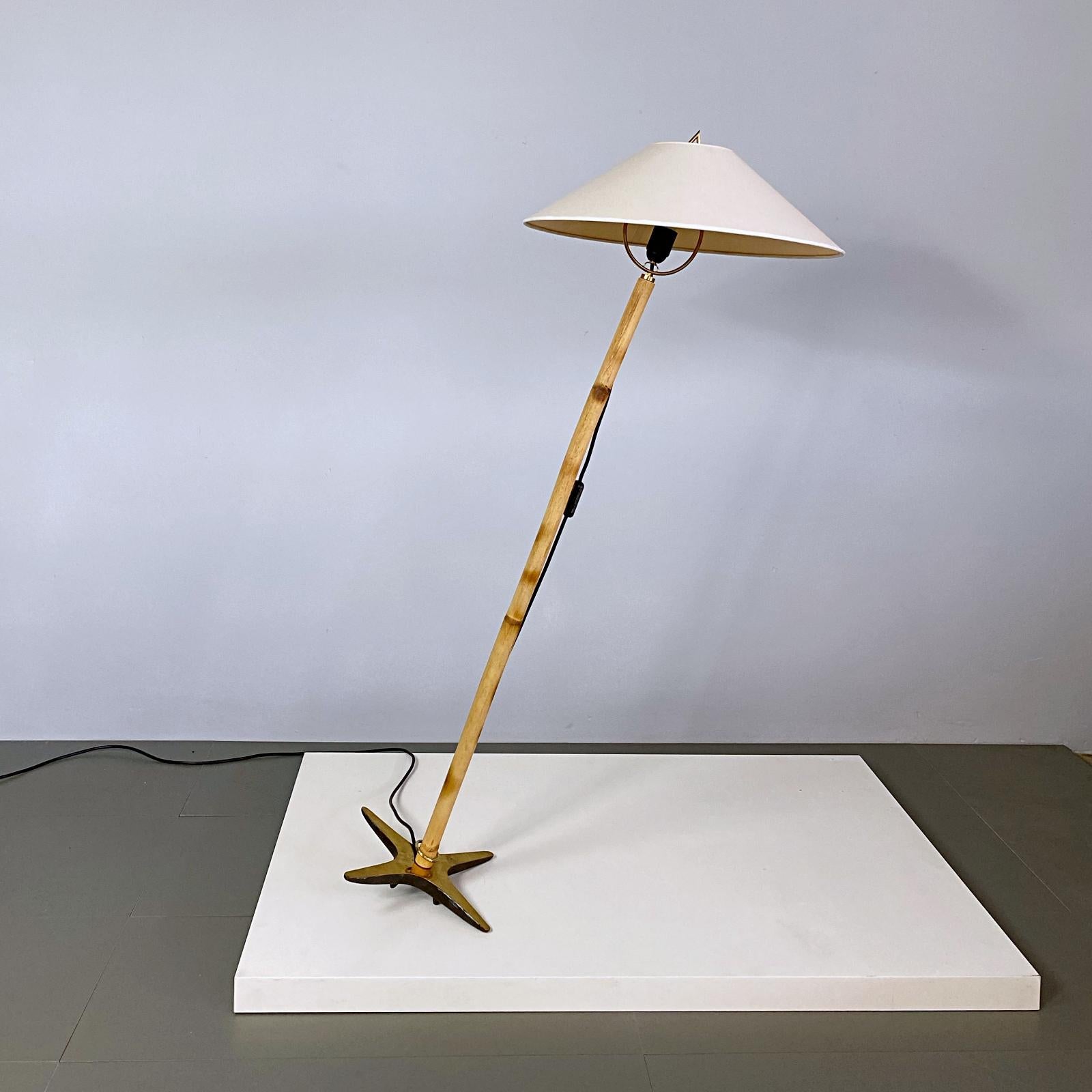 Carl Auböck X-Lamp, Stehleuchte aus Bambus und Messing, 1970er Jahre, Österreich (Moderne der Mitte des Jahrhunderts) im Angebot