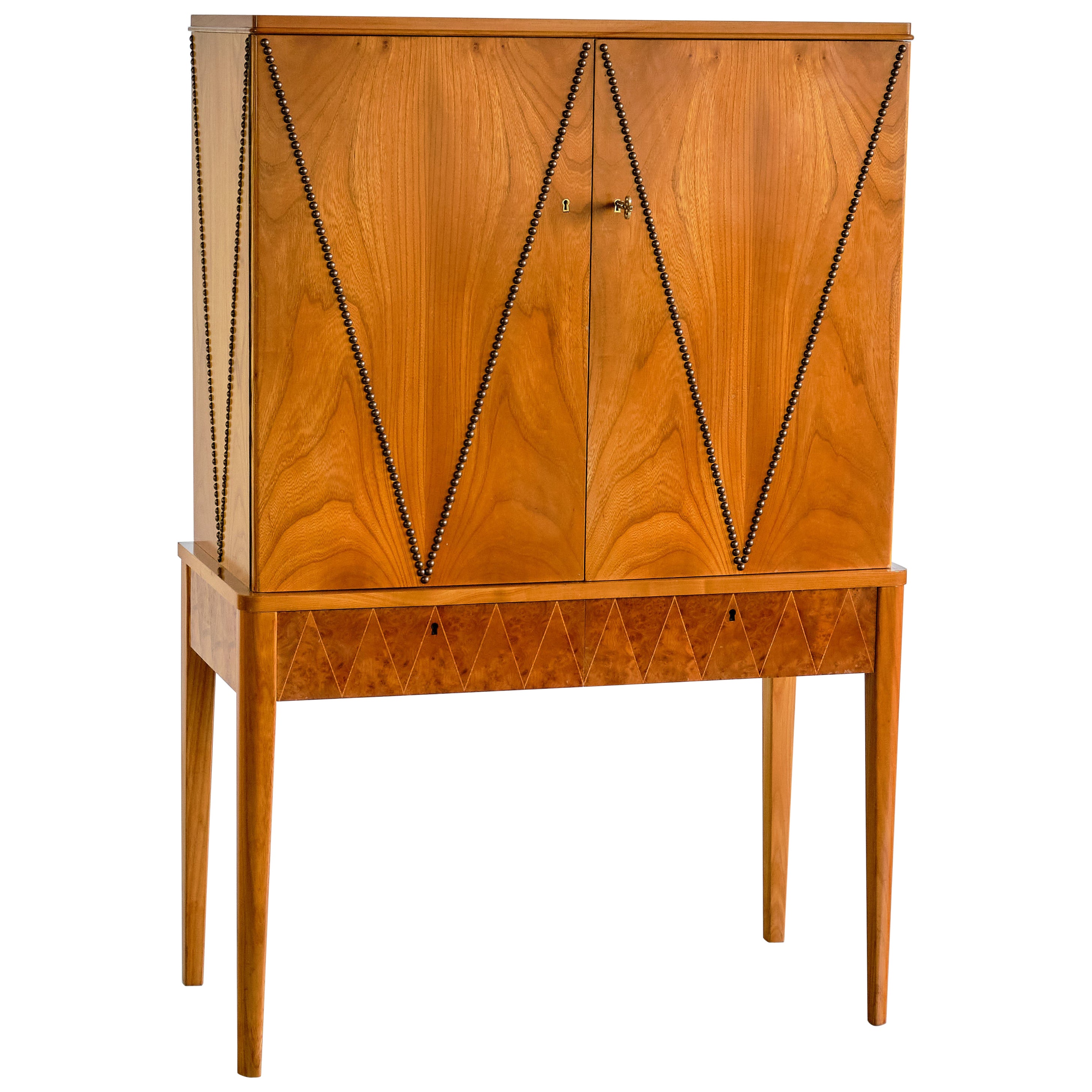Mobile attribuito a Carl-Axel Acking in olmo, Oak e ottone, SMF Bodafors, anni '40
