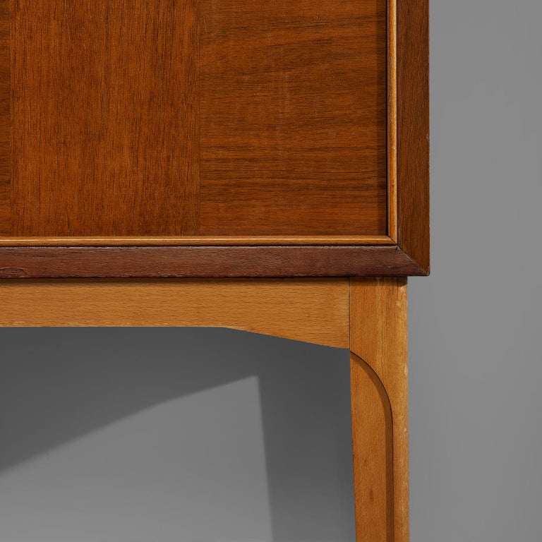 Mid-20th Century Carl-Axel Acking Cabinet in Teak with Illuminated Dry Bar For Sale