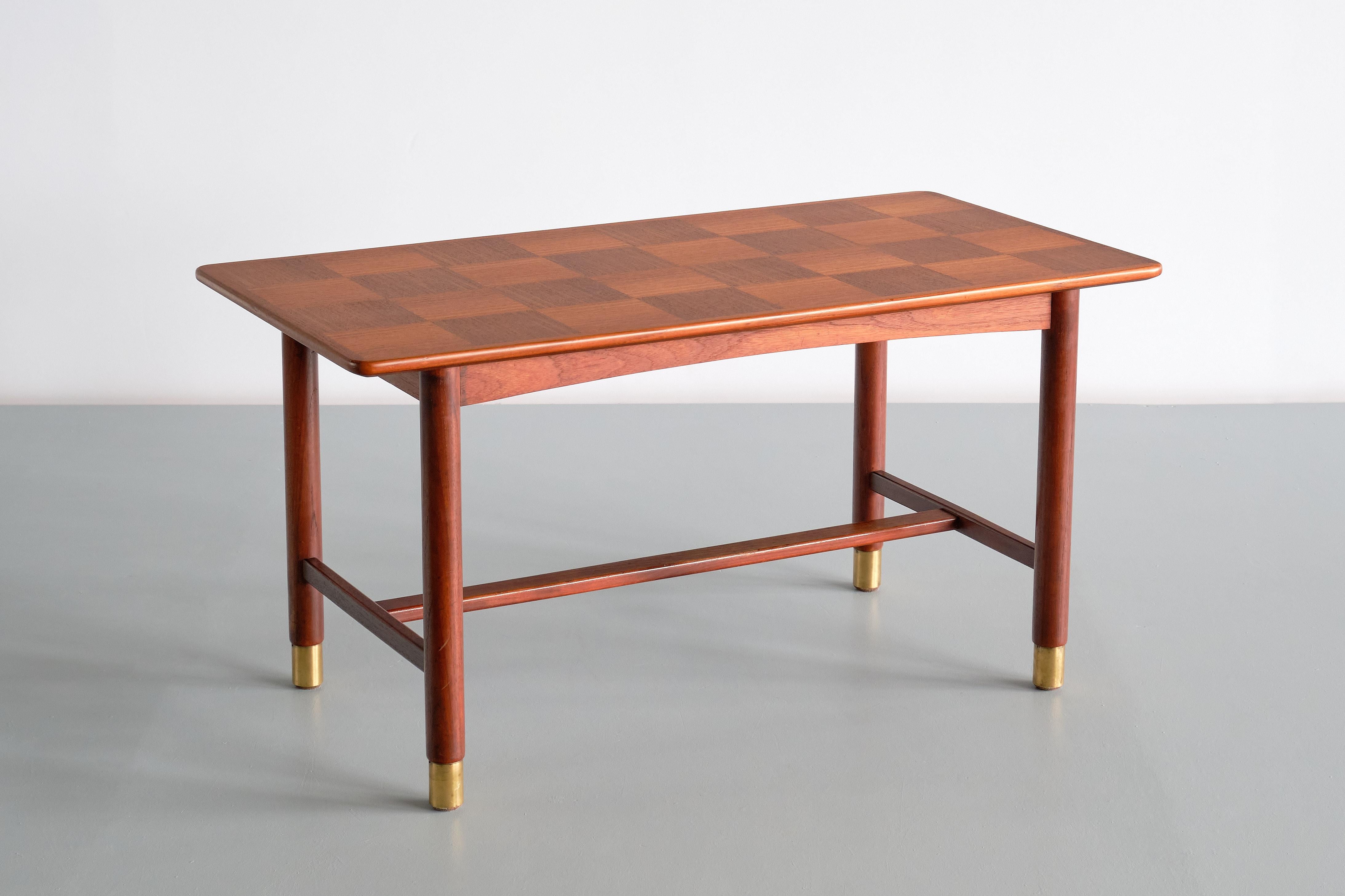 Carl Axel Acking Coffee Table in Teak and Brass, SMF Bodafors, Sweden, 1950s For Sale 3