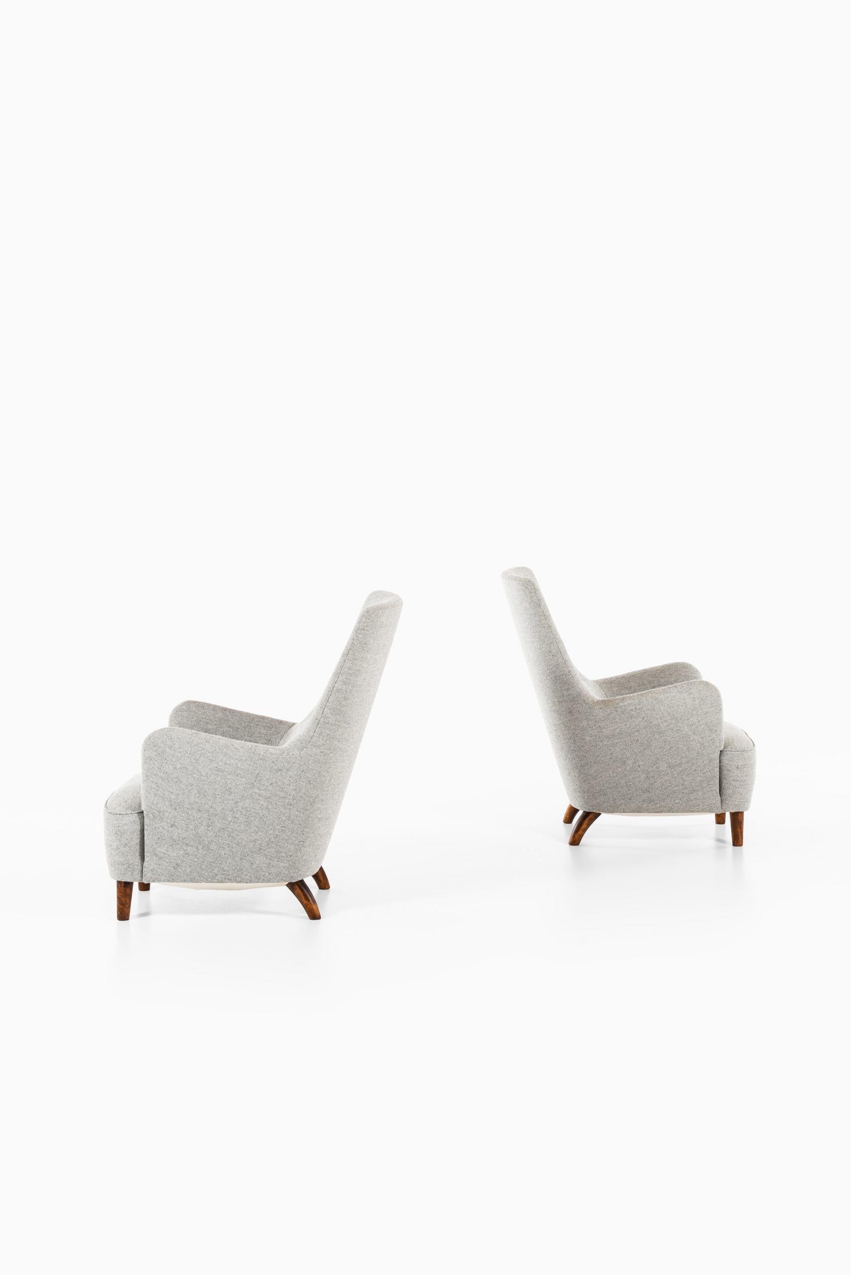Mid-20th Century Carl-Axel Acking Easy Chairs Produced in Sweden For Sale