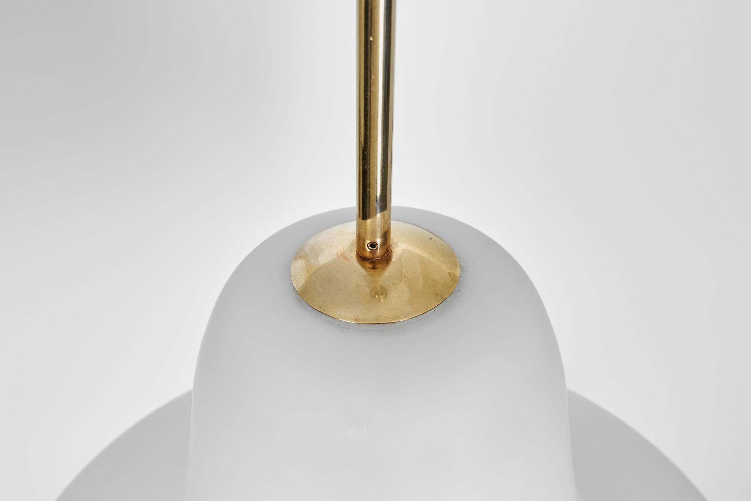 Carl-Axel Acking Opal Glass Hanging Lamp for ASEA, Sweden ca 1940s For Sale 4