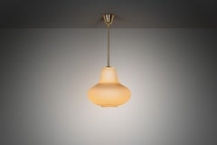 Carl-Axel Acking Opal Glass Hanging Lamp for ASEA, Sweden ca 1940s