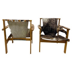 Carl-Axel Acking Pair of "Trienna" Lounge Chairs in Cowhide