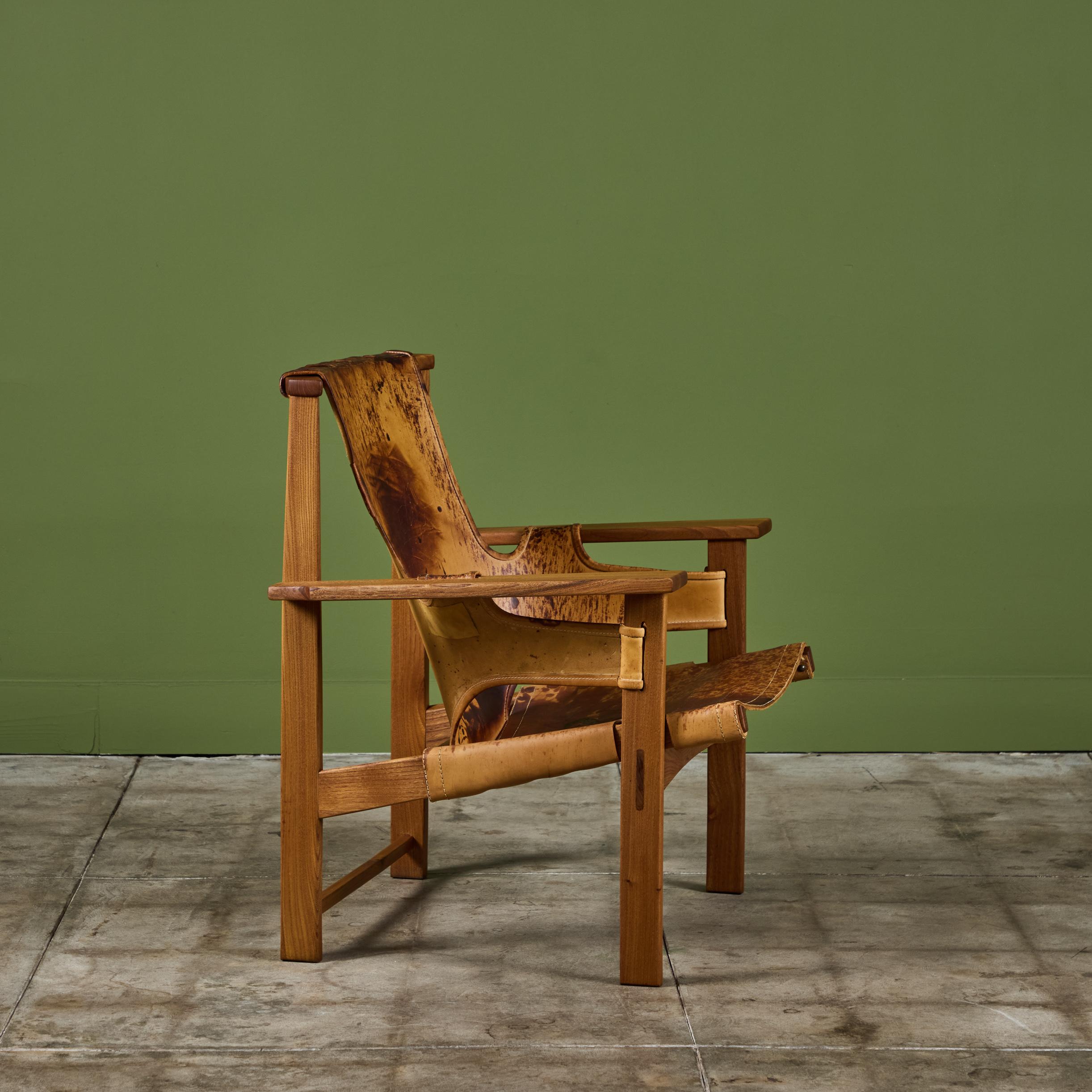 Carl-Axel Acking Style Leder-Loungesessel im Zustand „Gut“ im Angebot in Los Angeles, CA
