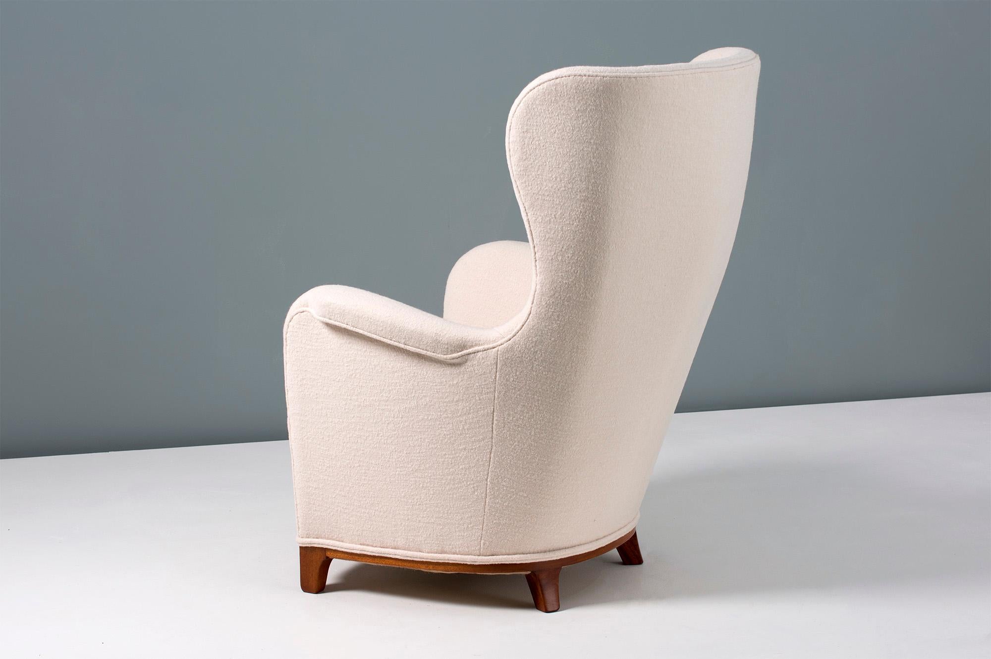 Mid-20th Century Carl-Axel Acking Swedish Wing Chair, 1940s