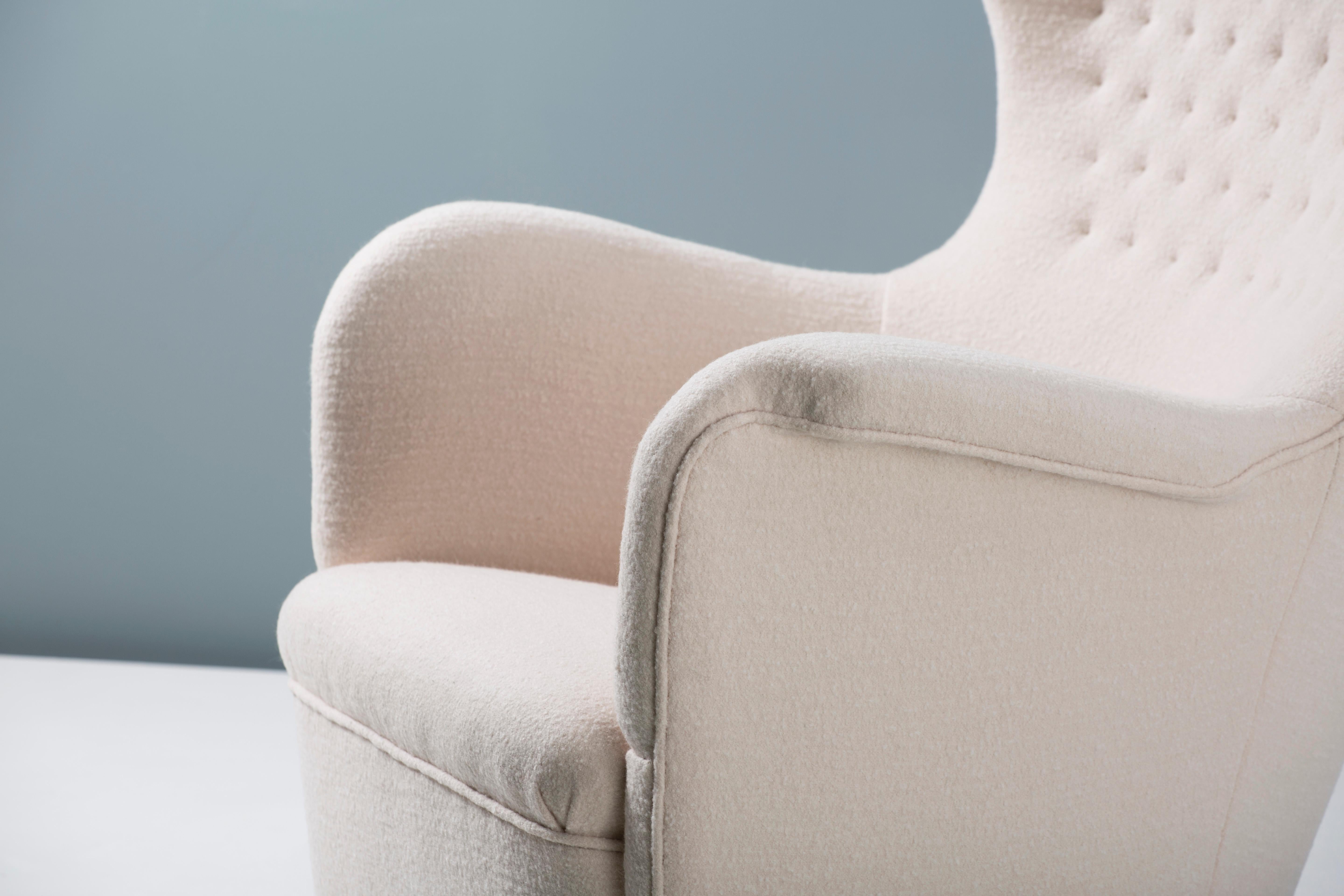 Carl-Axel Acking Swedish Wing Chair, 1940s 1