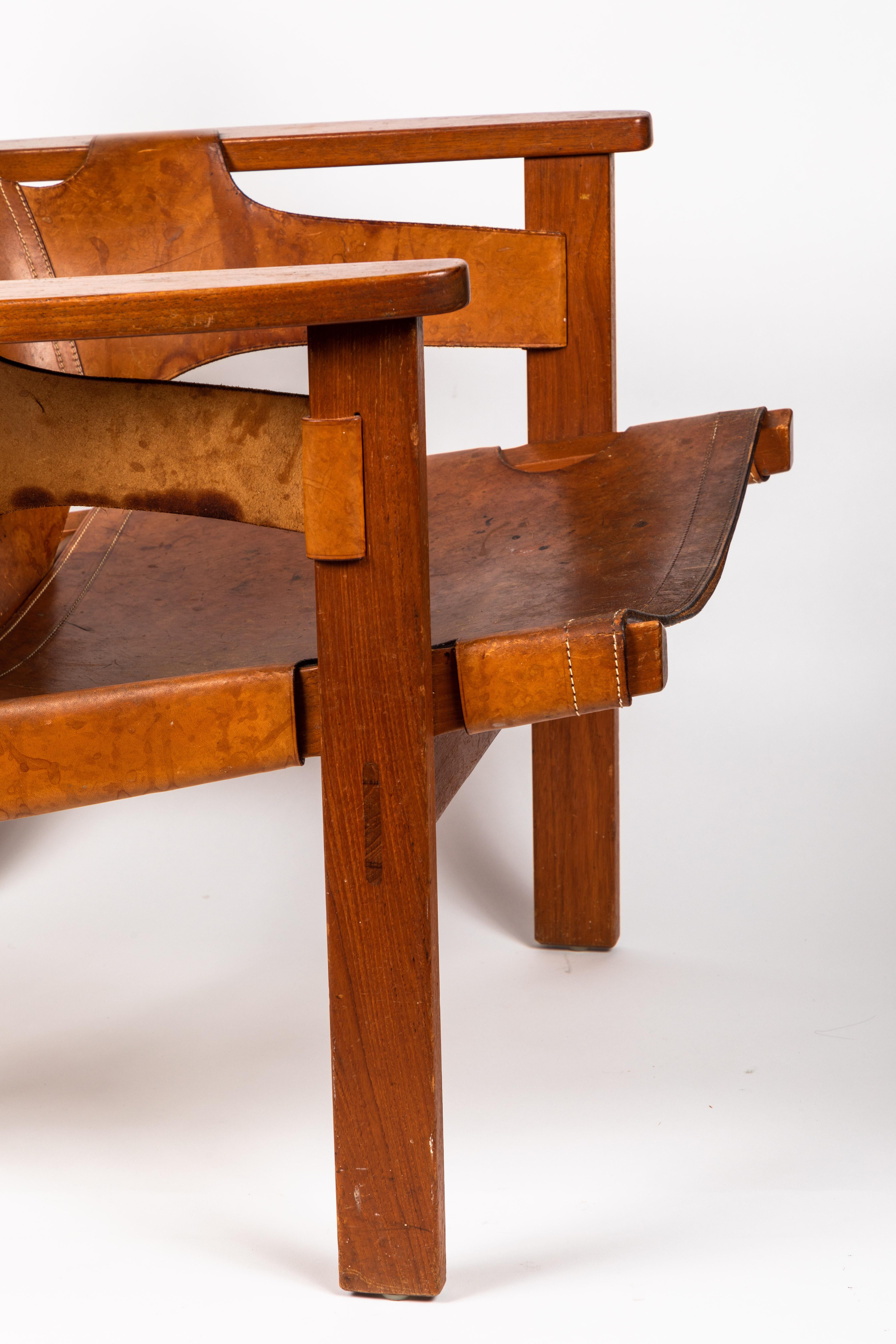 Carl Axel Acking 'Trienna' Chair in Patinated Brown Leather, circa 1957 7