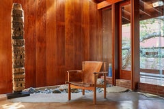 Carl Axel Acking 'Trienna' Chair in Patinated Brown Leather, circa 1957