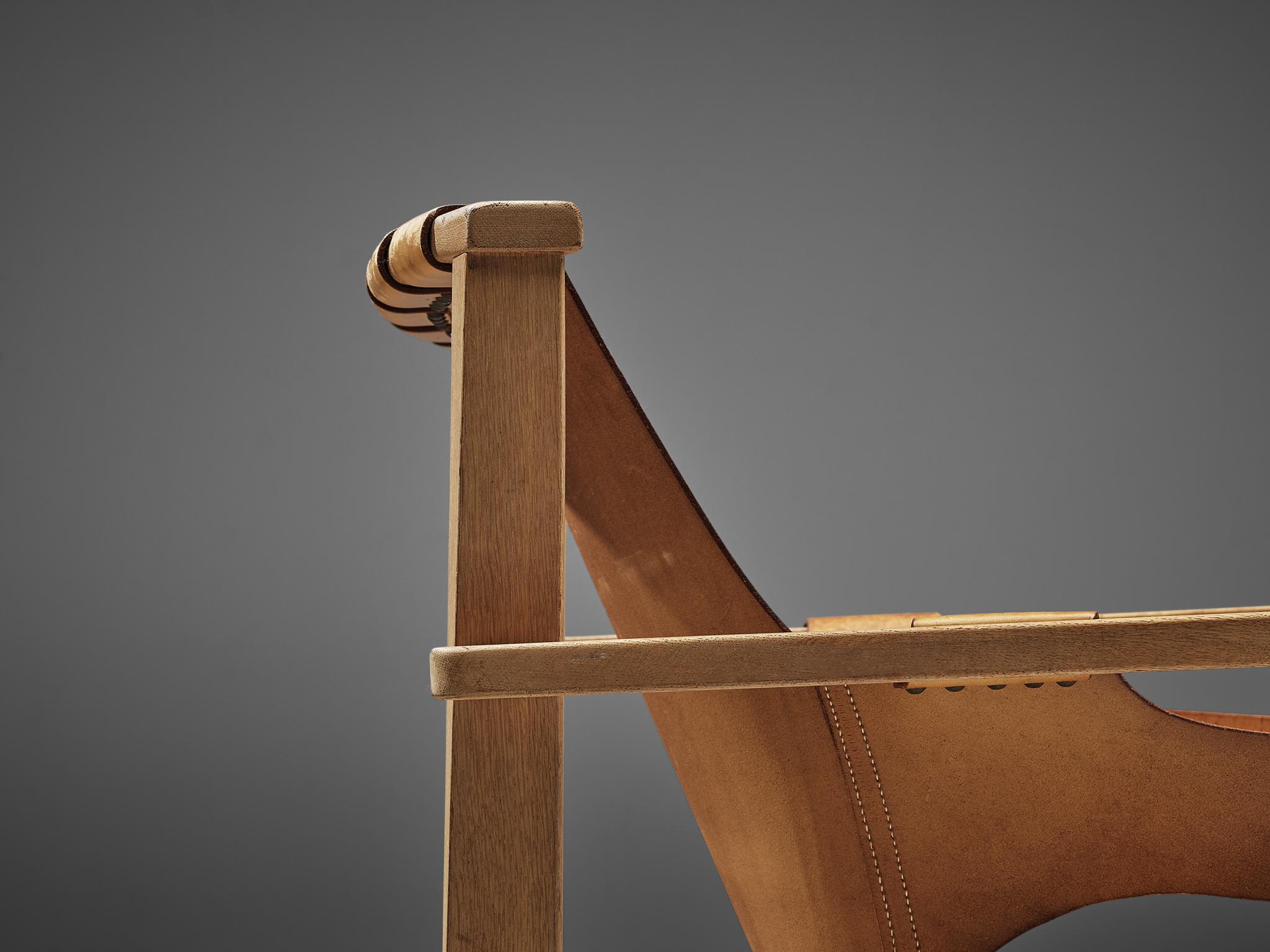Carl-Axel Acking 'Trienna' Chair in Patinated Cognac Leather 4