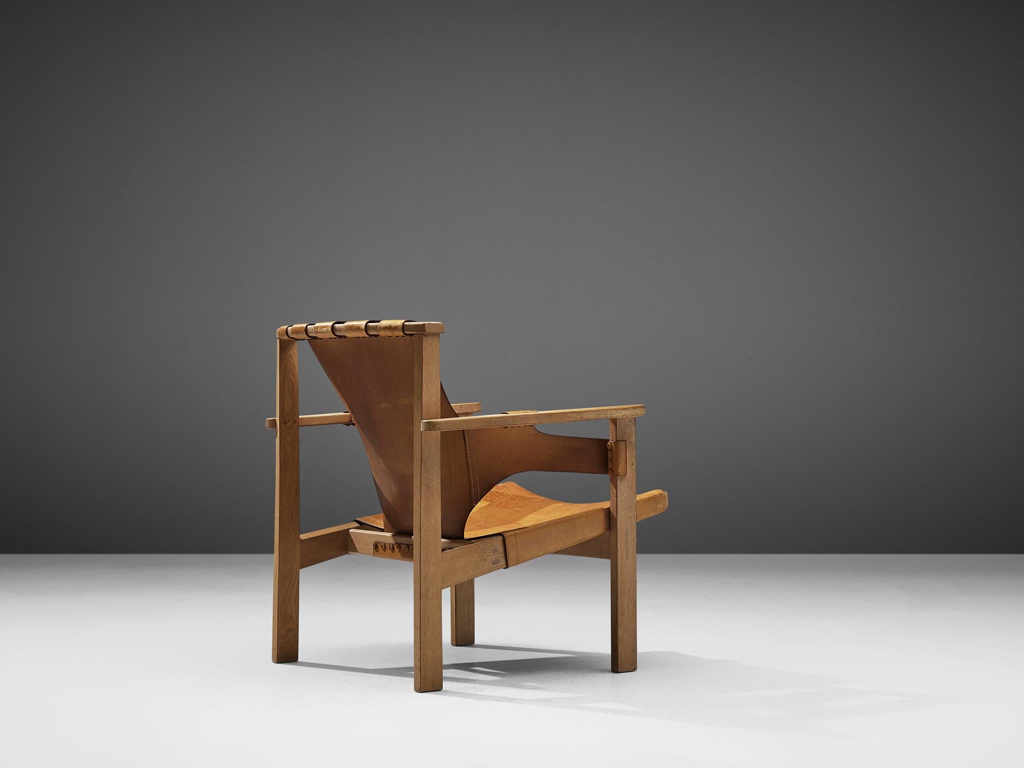 20th Century Carl-Axel Acking 'Trienna' Chair in Patinated Cognac Leather