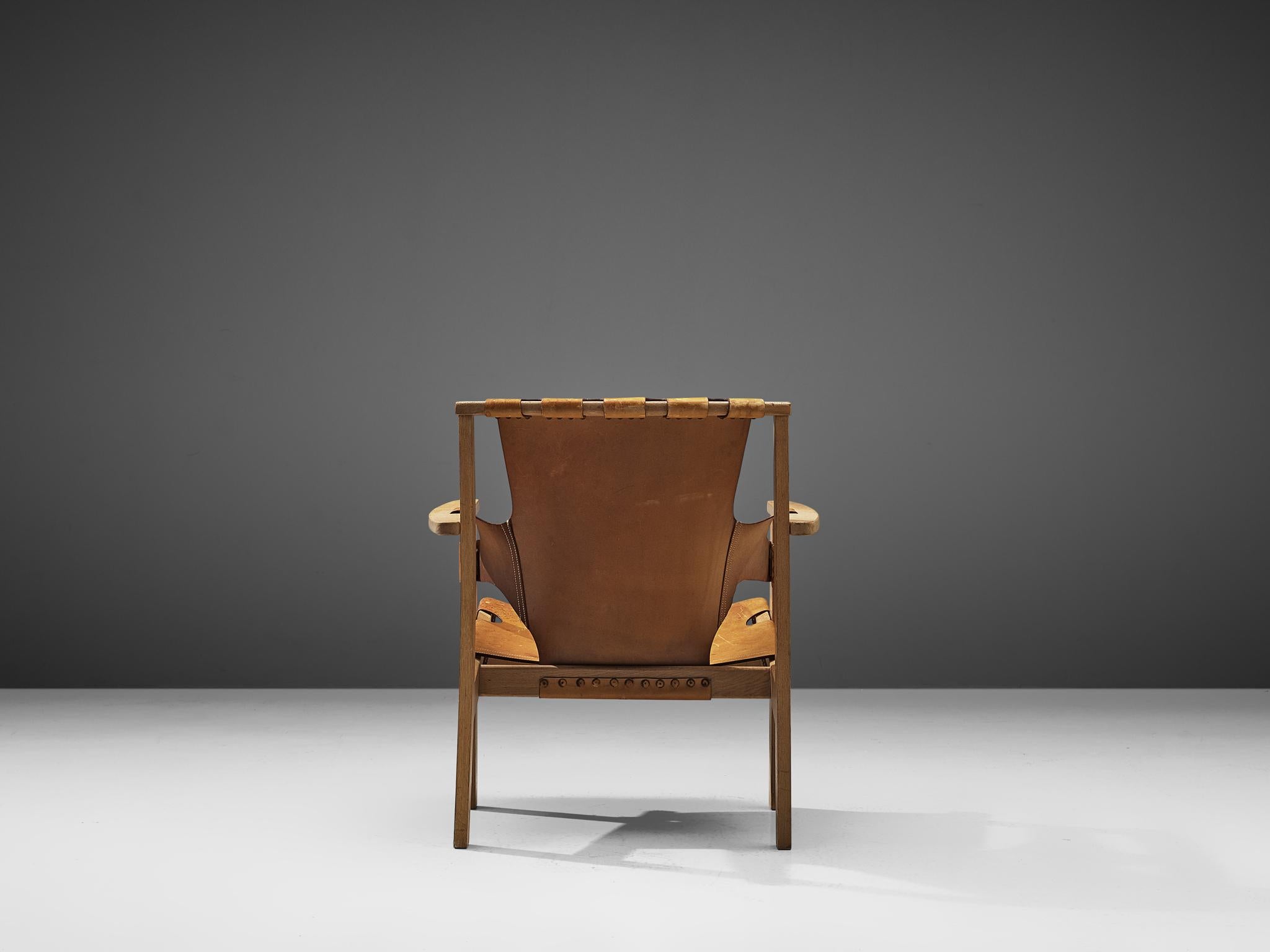 Carl-Axel Acking 'Trienna' Chair in Patinated Cognac Leather 1