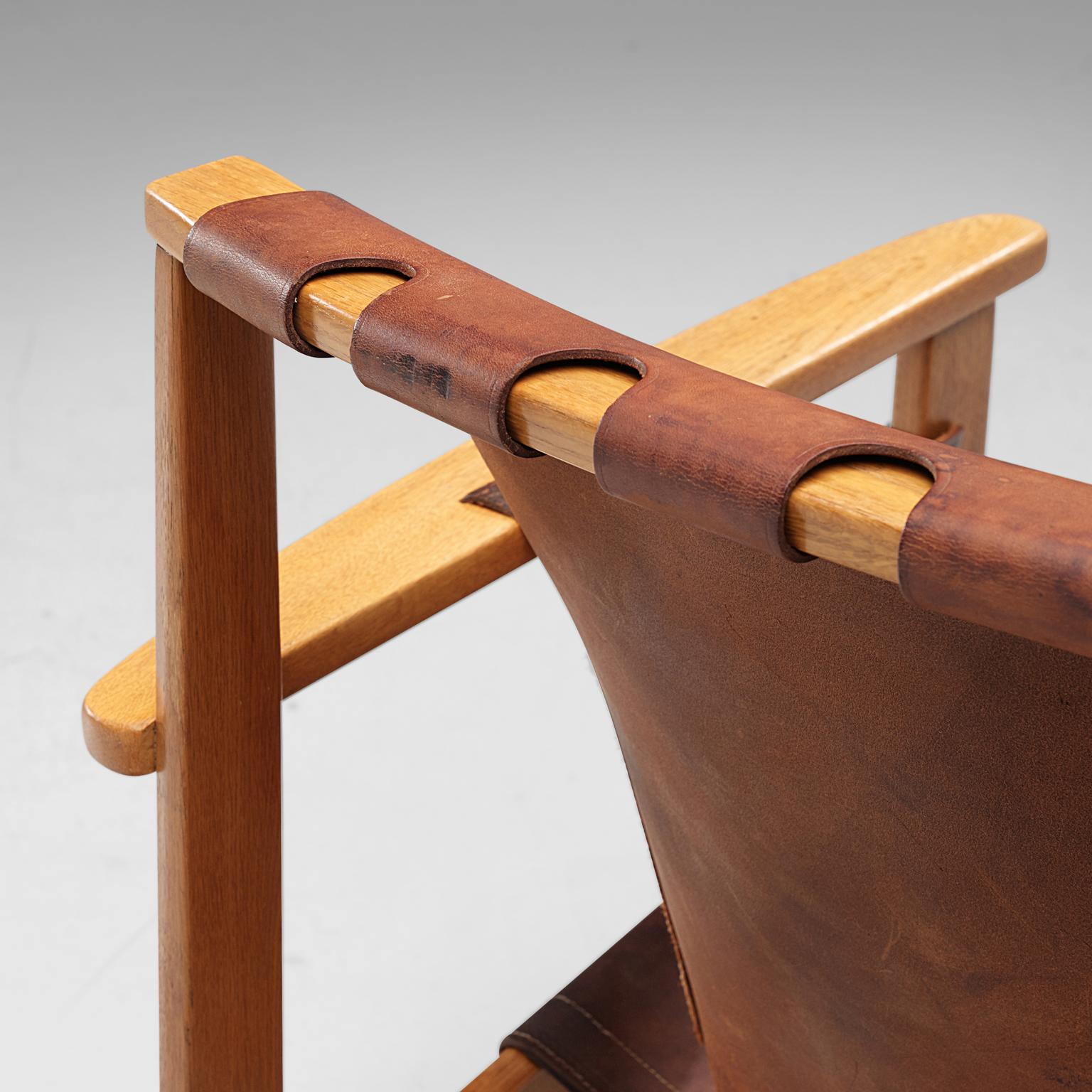 Carl Axel Acking 'Trienna' Chairs in Patinated Brown Leather 6